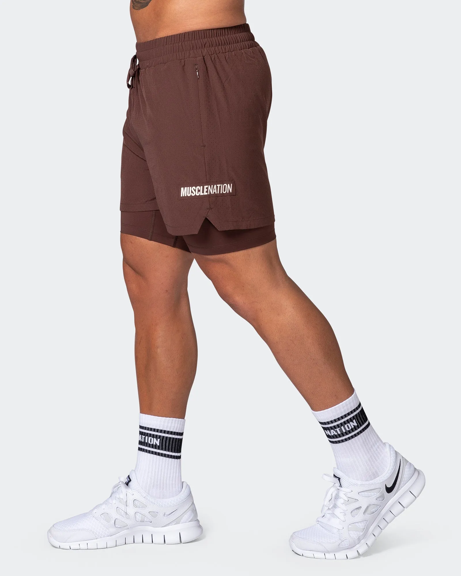 Armed Training Shorts - Coffee sold by Muscle Nation product image thumbnail 4