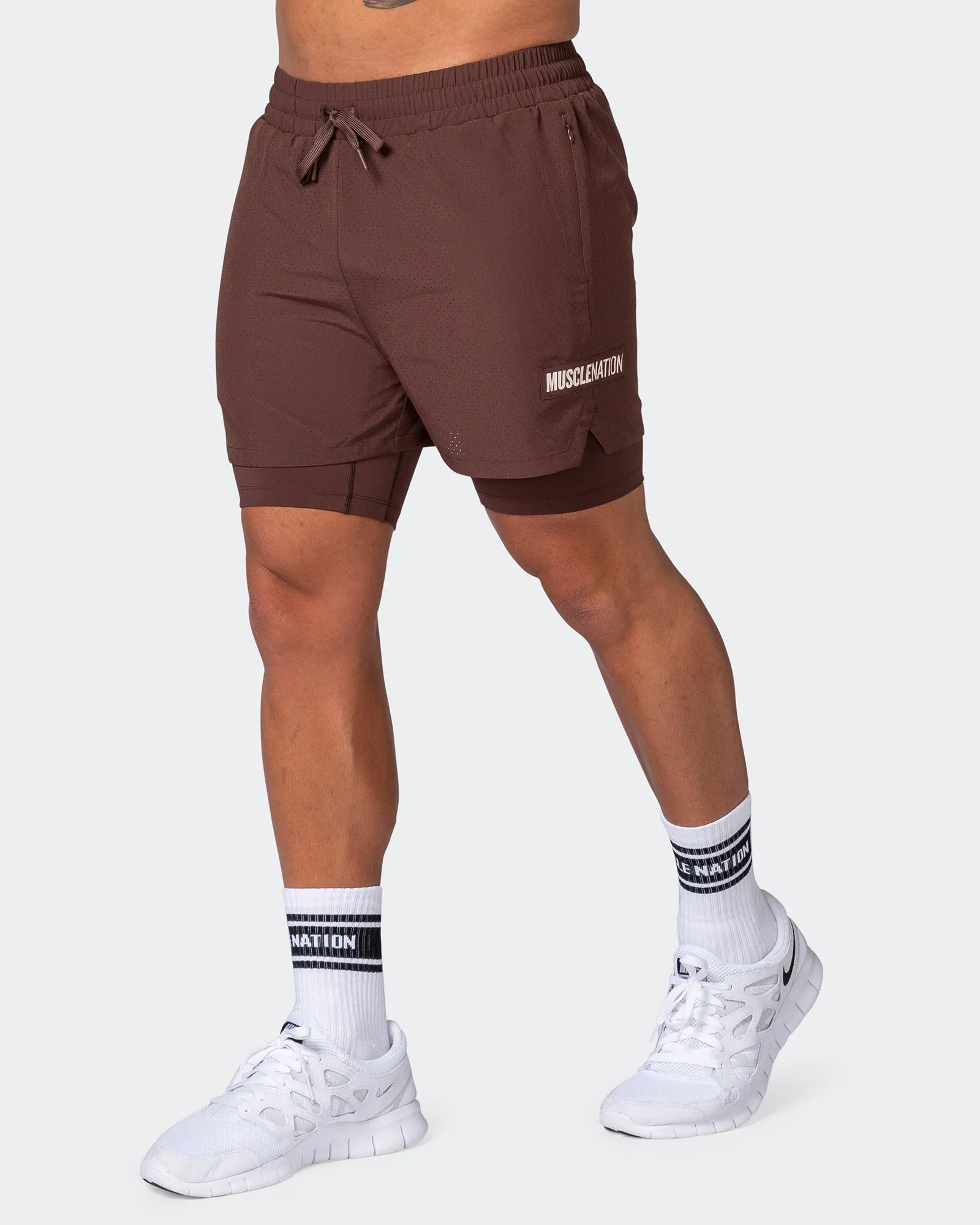 Armed Training Shorts - Coffee sold by Muscle Nation product image thumbnail 3