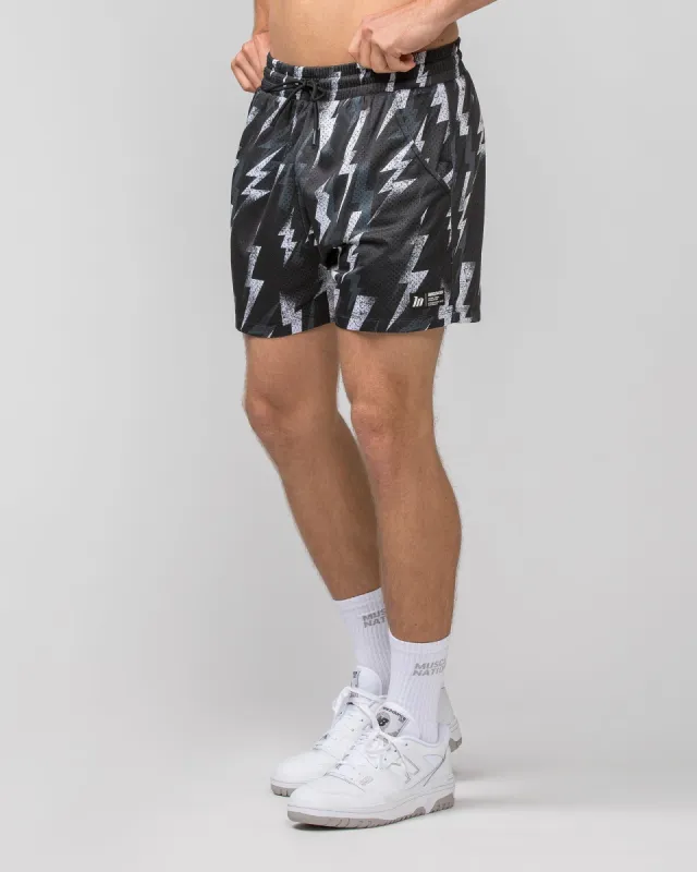 Lay Up 3.5" Shorts - Electric Bolt Print made by Muscle Nation