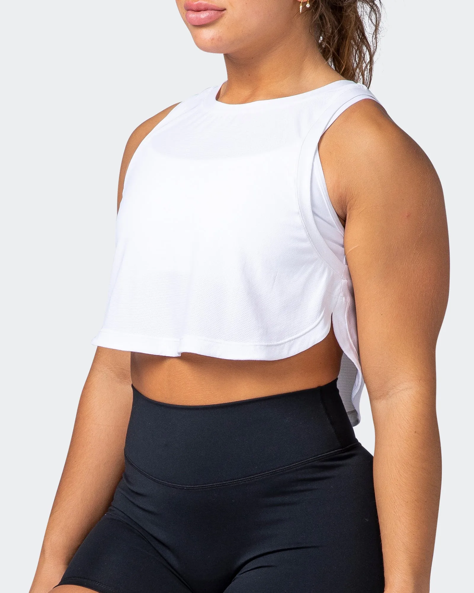 Level Up Cropped Training Tank - White sold by Muscle Nation product image thumbnail 3