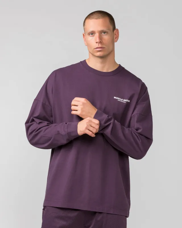 Worldwide Long Sleeve Tee - Midnight Plum sold by Muscle Nation
