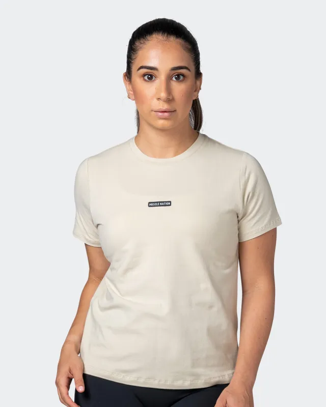 Womens Timeless Tee - Cream sold by Muscle Nation