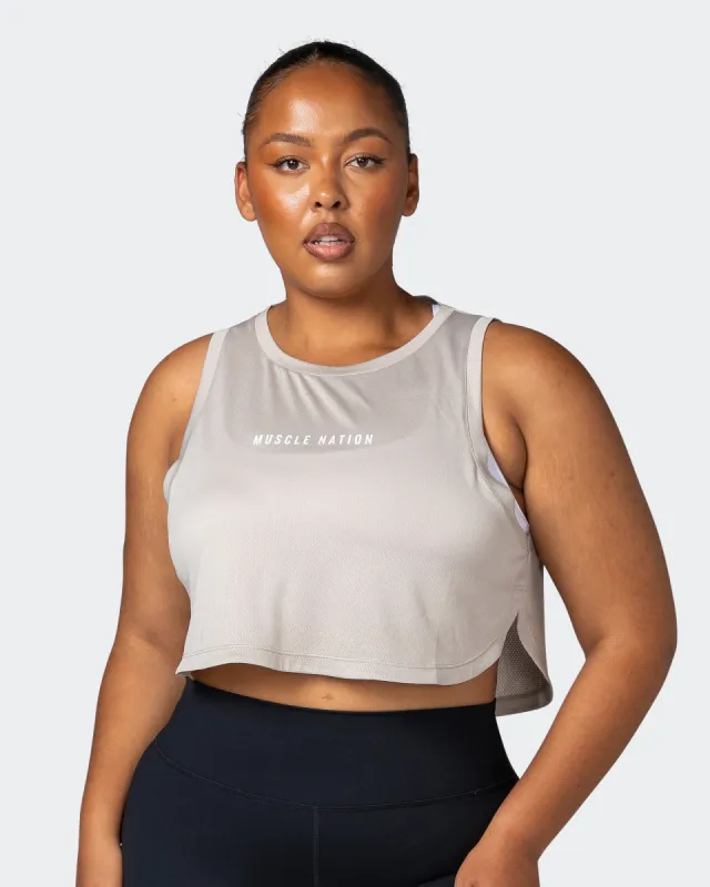 Limitless Cropped Training Tank - Bone sold by Muscle Nation
