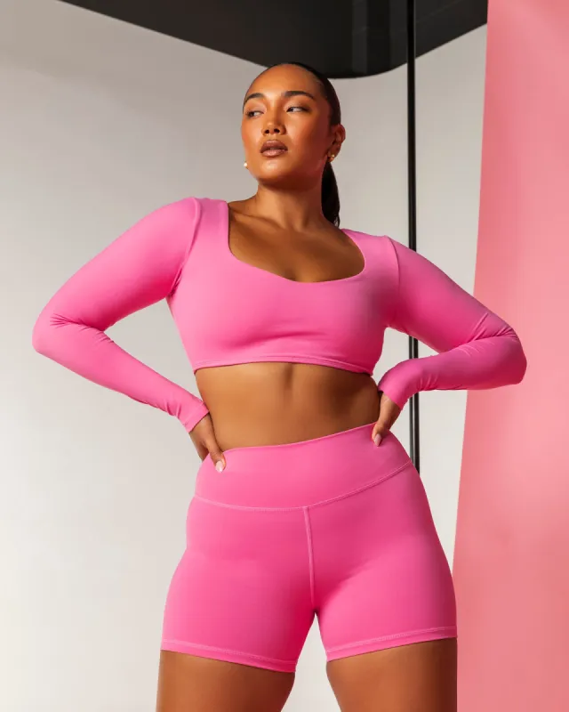 Sleek Long Sleeve Bra - Bubblegum sold by Muscle Nation