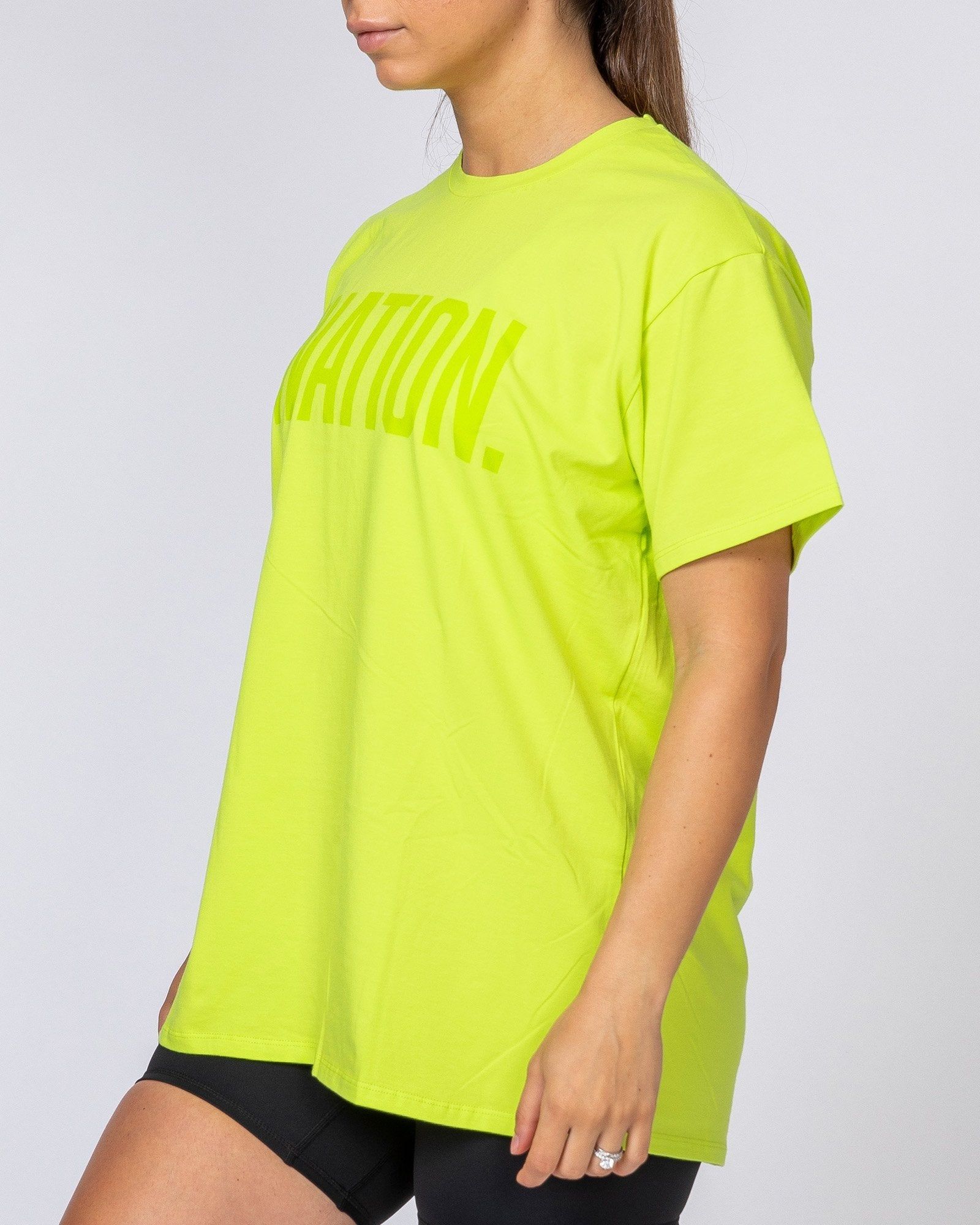 Oversized Tonal Tee - Acid Lime sold by Muscle Nation product image thumbnail 4