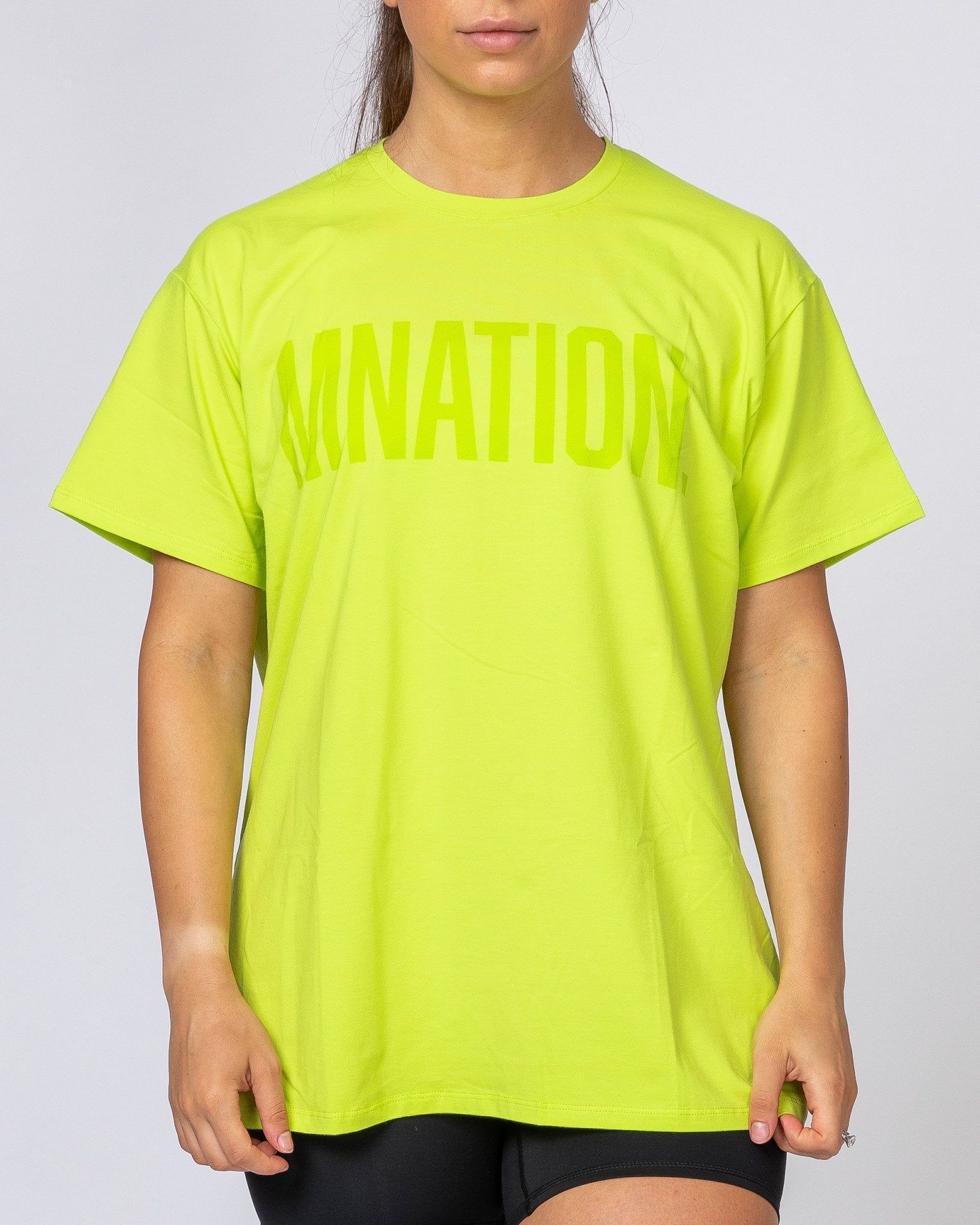 Oversized Tonal Tee - Acid Lime sold by Muscle Nation