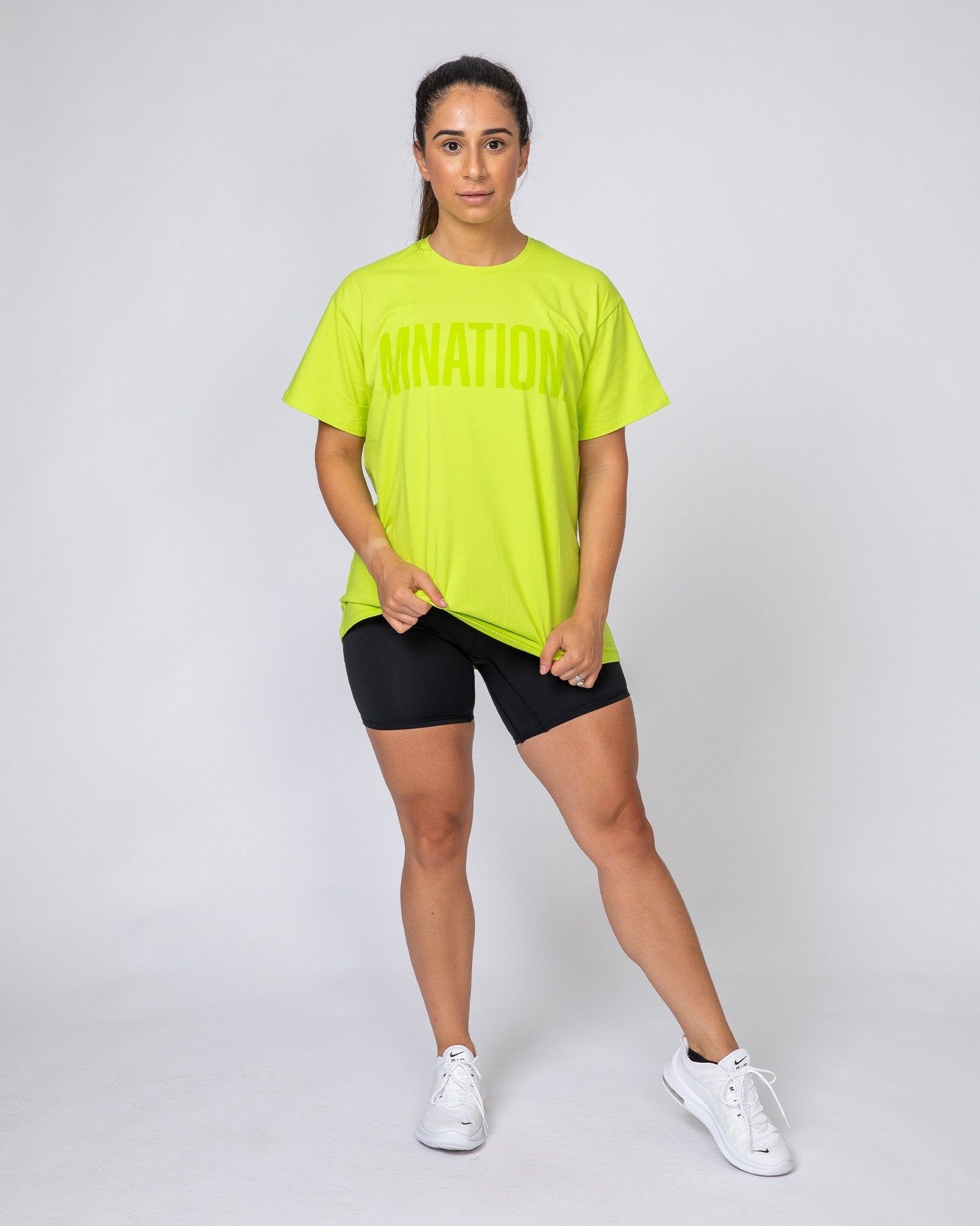 Oversized Tonal Tee - Acid Lime sold by Muscle Nation product image thumbnail 2