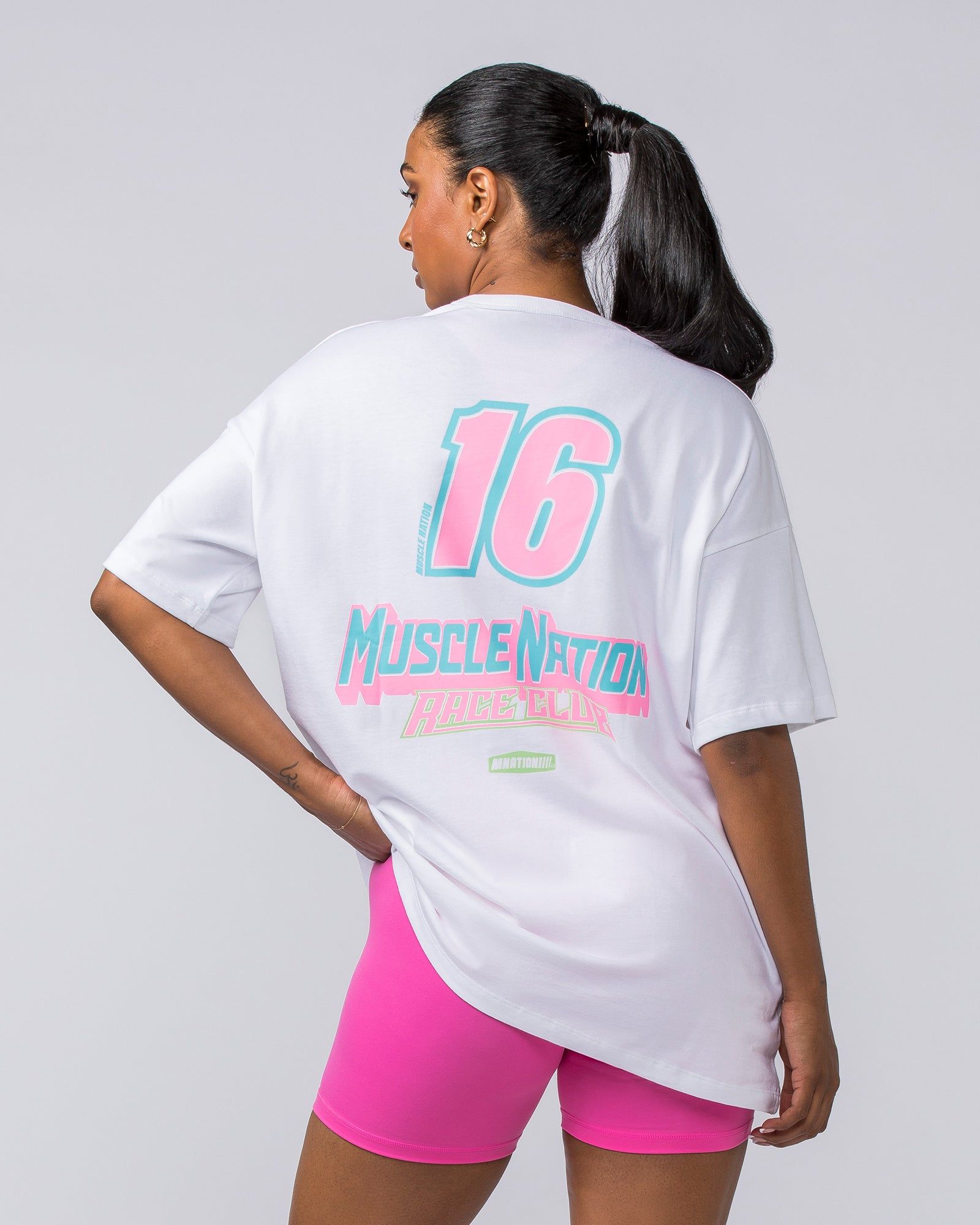 Womens Moto Oversized Tee - White sold by Muscle Nation product image thumbnail 5