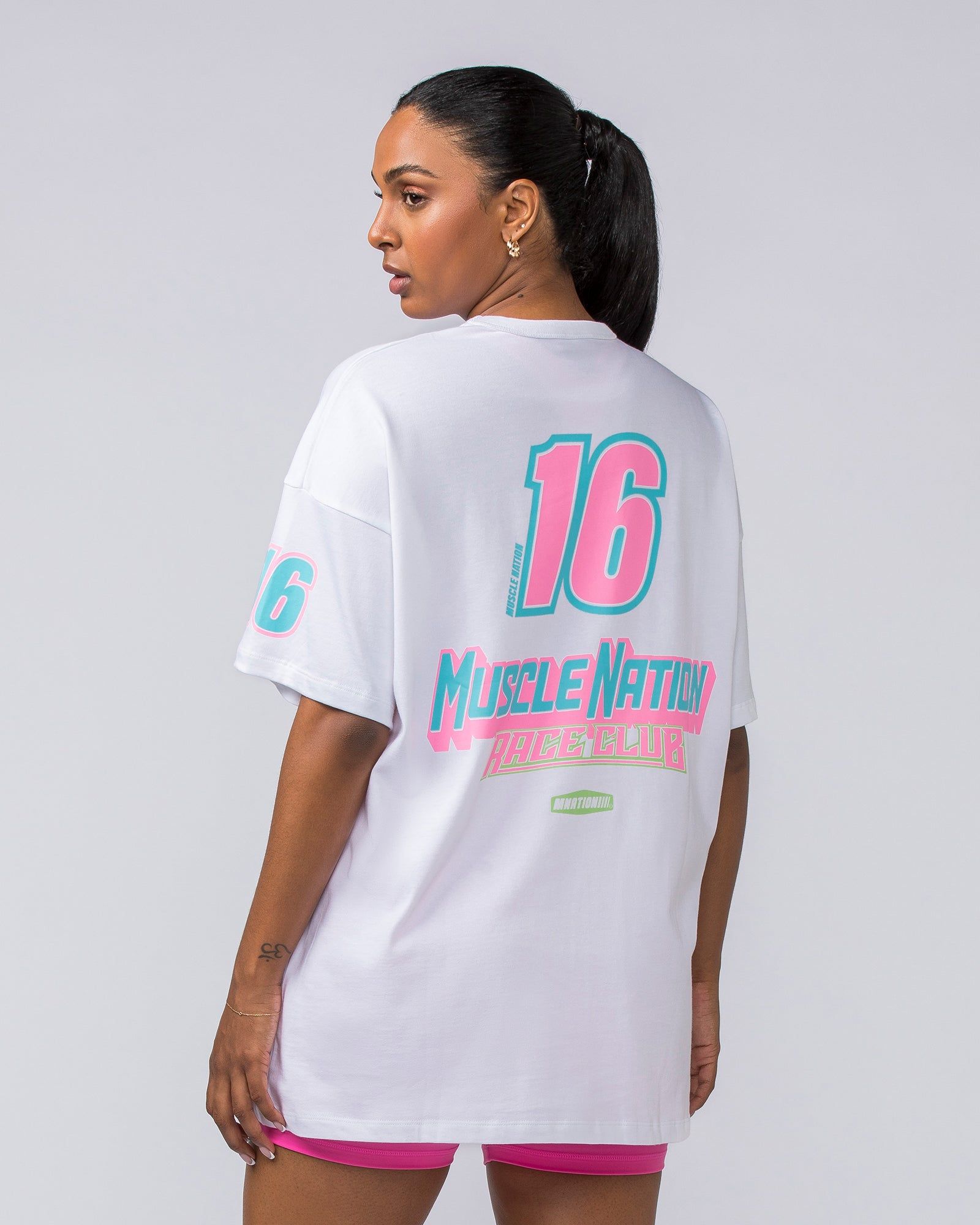 Womens Moto Oversized Tee - White sold by Muscle Nation product image thumbnail 4