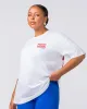 Womens Tour Oversized Heavy Tee - White sold by Muscle Nation