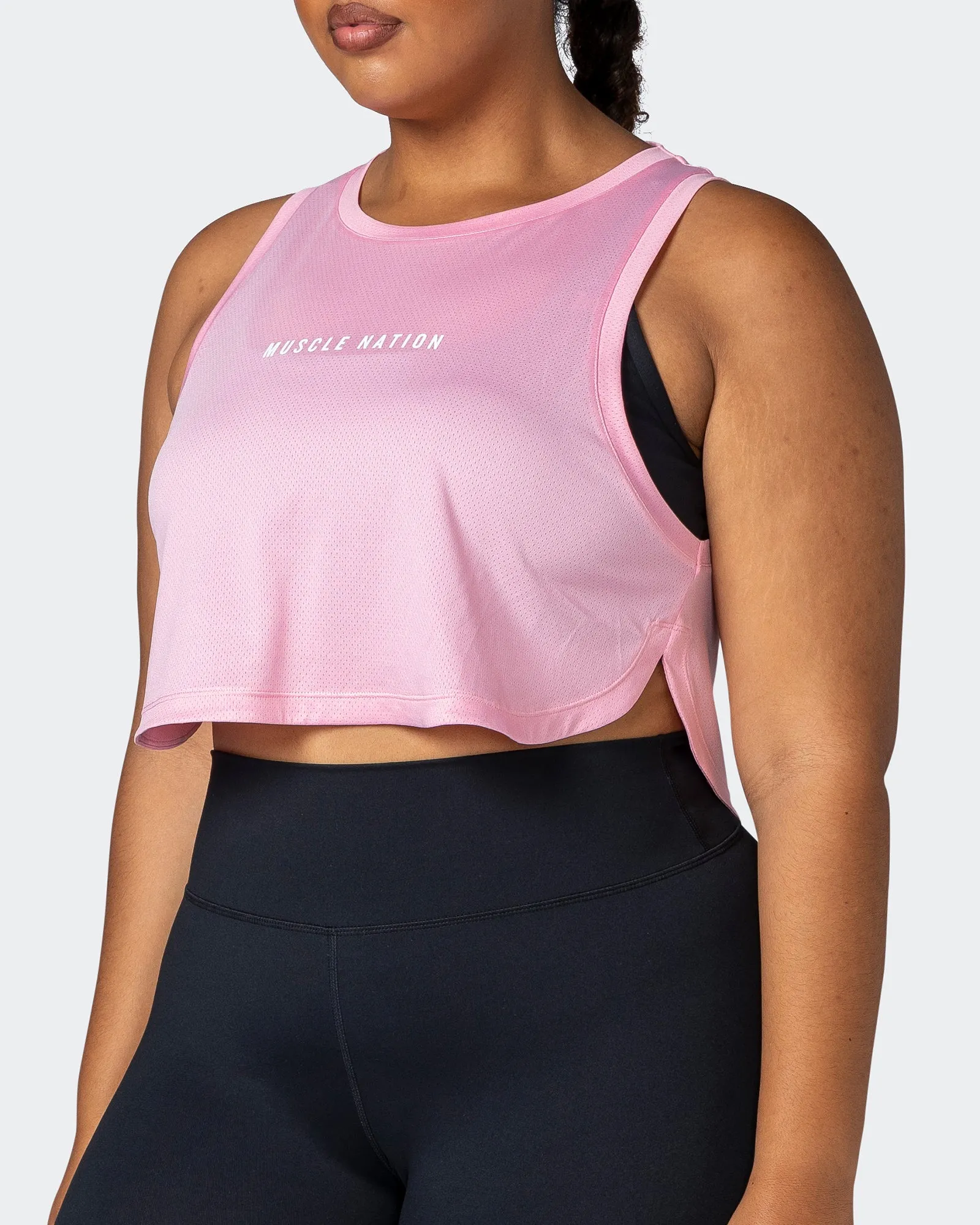 Limitless Cropped Training Tank - Strawberry Pink sold by Muscle Nation product image thumbnail 3