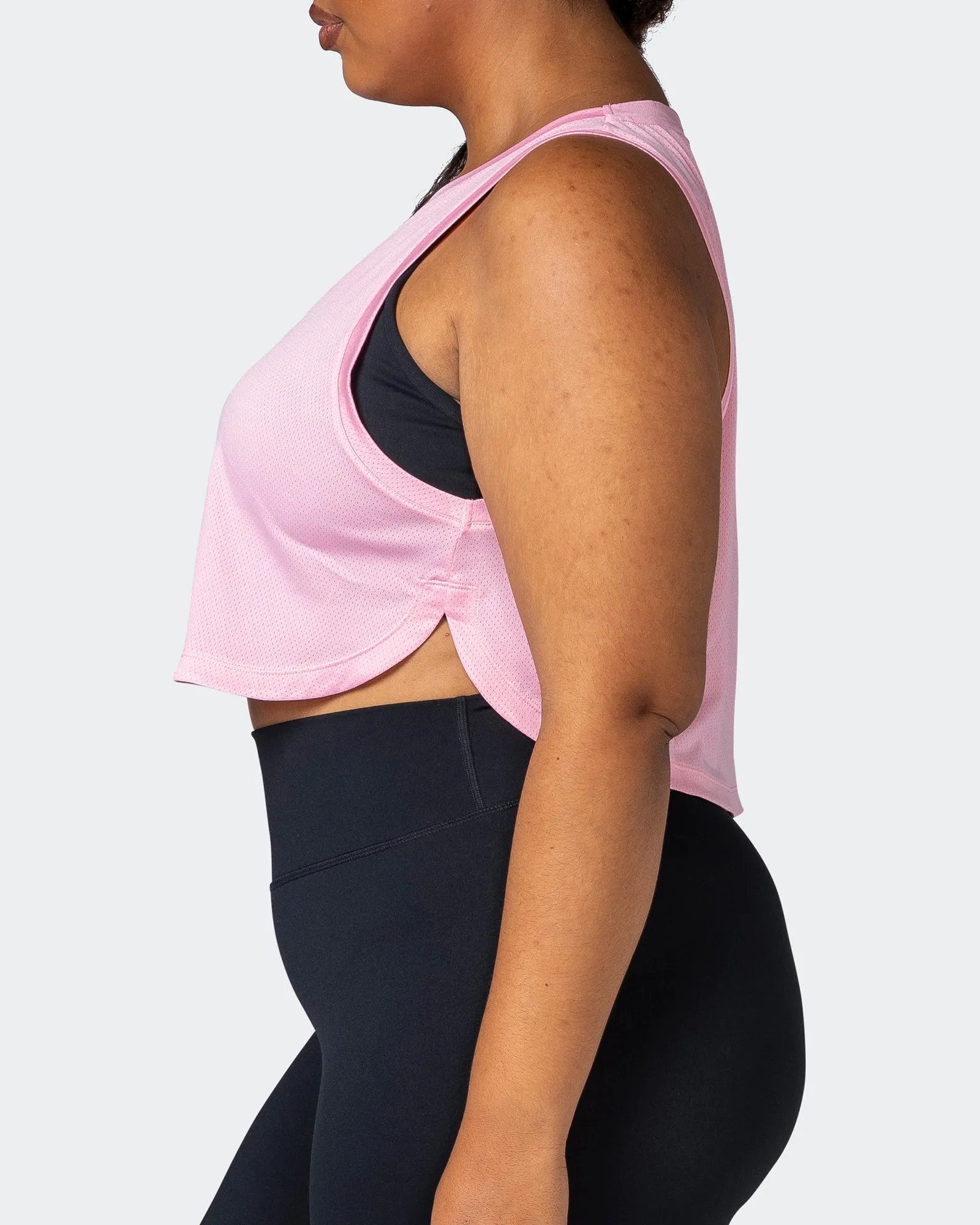Limitless Cropped Training Tank - Strawberry Pink sold by Muscle Nation product image thumbnail 4