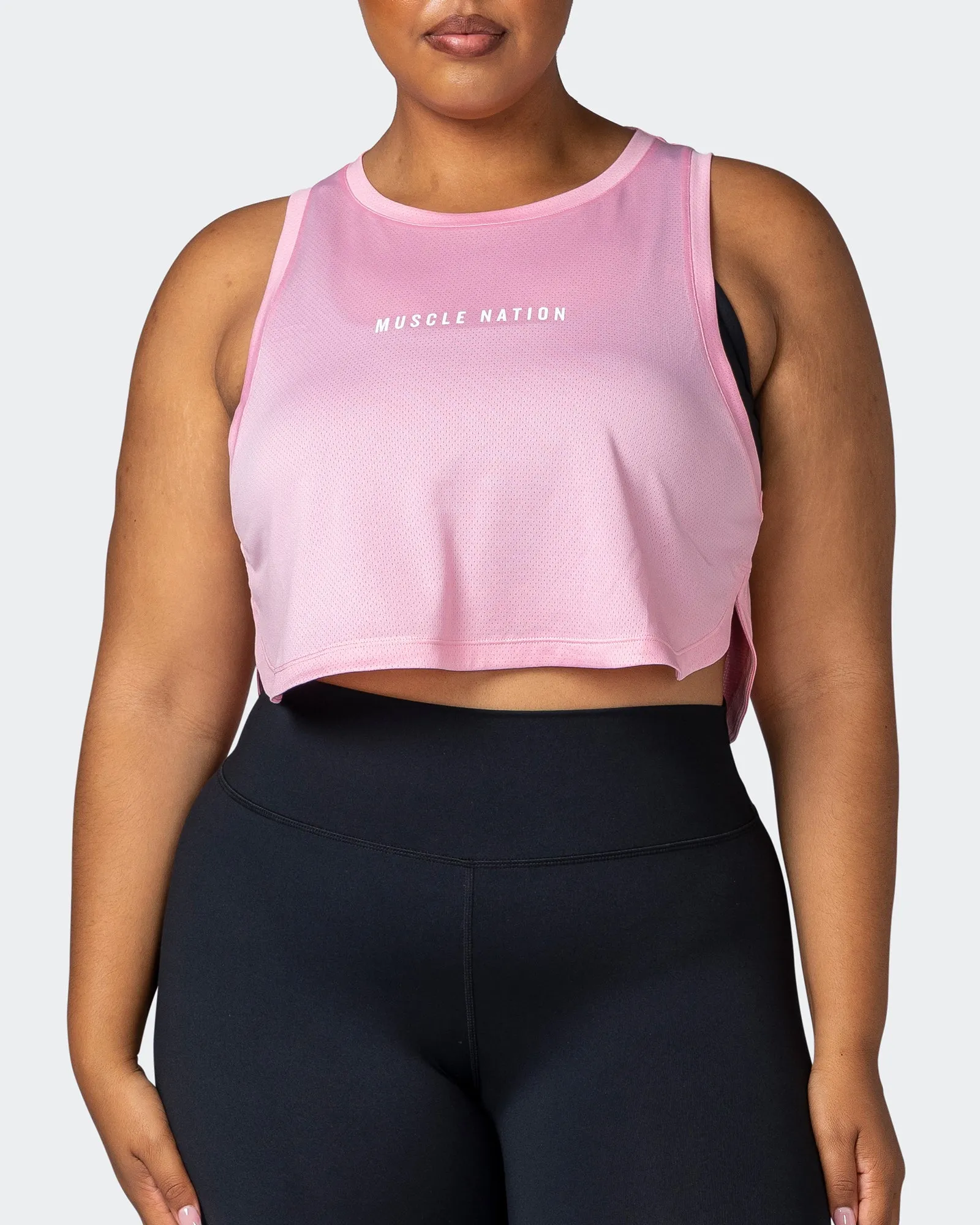 Limitless Cropped Training Tank - Strawberry Pink sold by Muscle Nation product image thumbnail 2