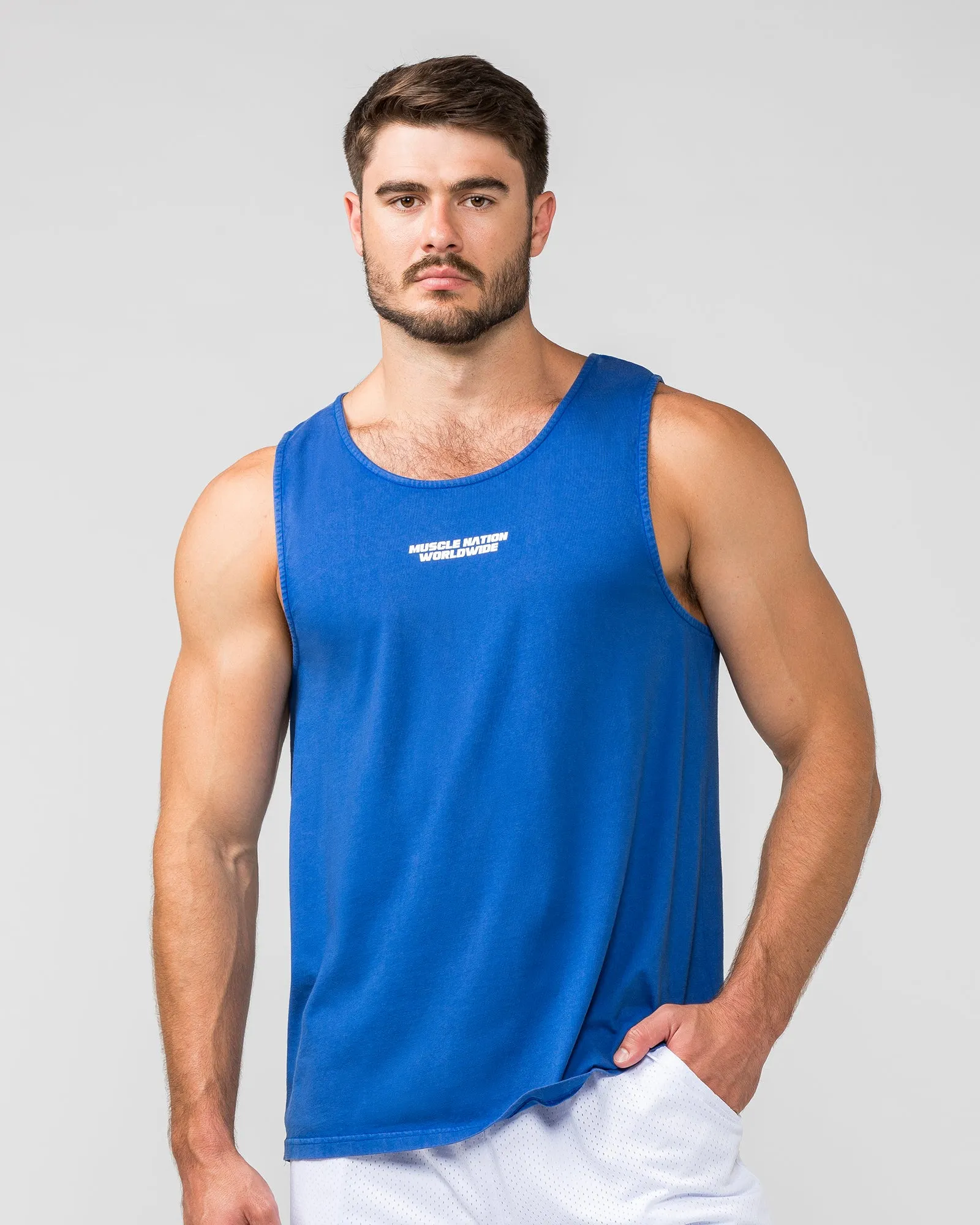 H-Back Represent Tank - Washed Bondi Blue sold by Muscle Nation product image thumbnail 3