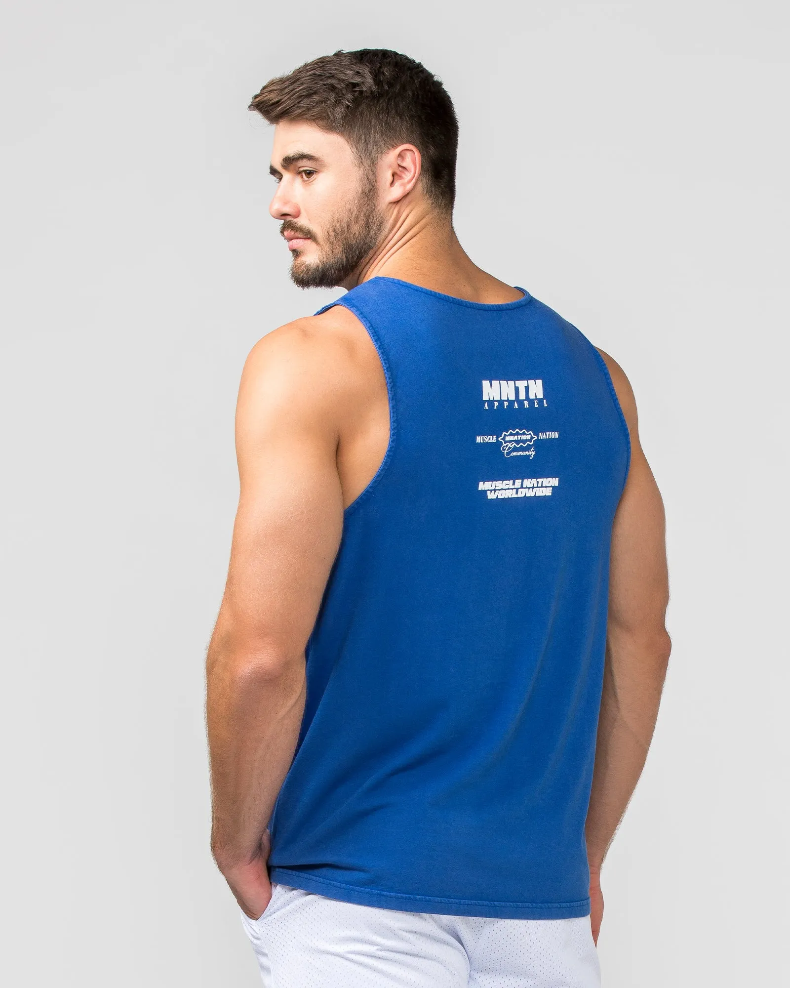 H-Back Represent Tank - Washed Bondi Blue sold by Muscle Nation product image thumbnail 5