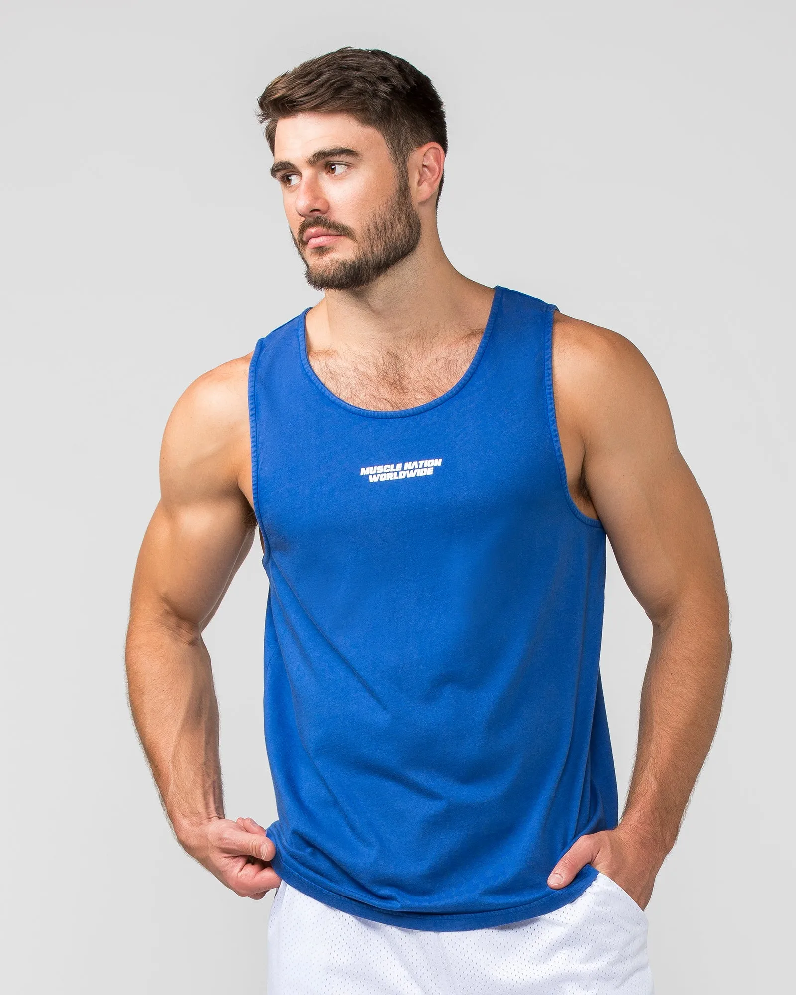 H-Back Represent Tank - Washed Bondi Blue sold by Muscle Nation product image thumbnail 2