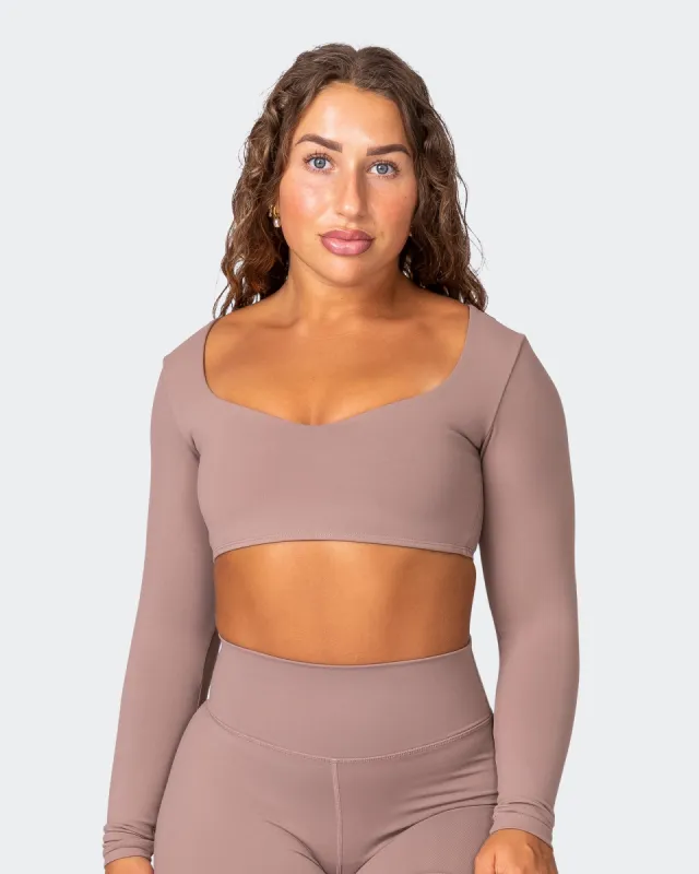 Sleek Long Sleeve Bra - Praline sold by Muscle Nation