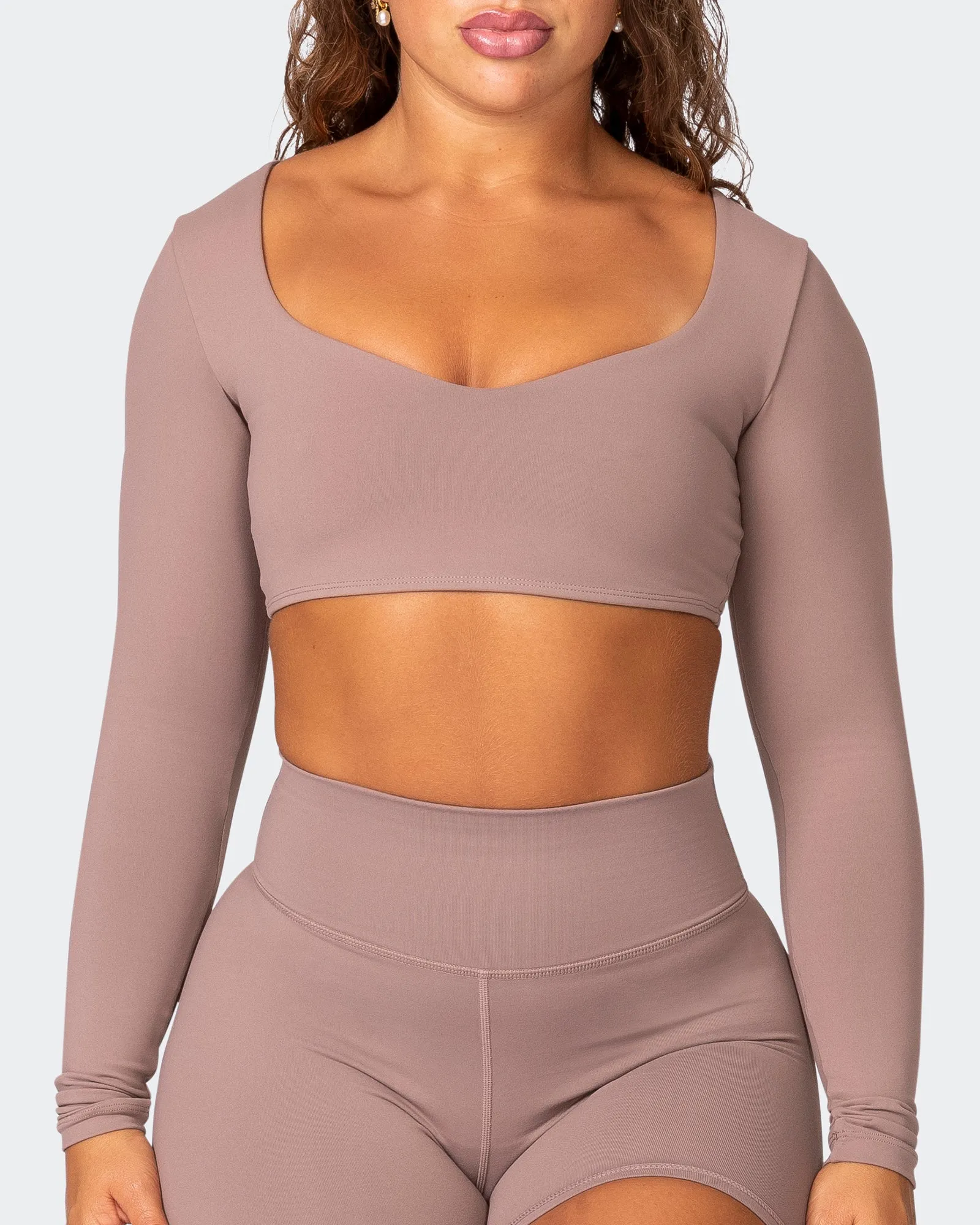 Sleek Long Sleeve Bra - Praline sold by Muscle Nation product image thumbnail 2