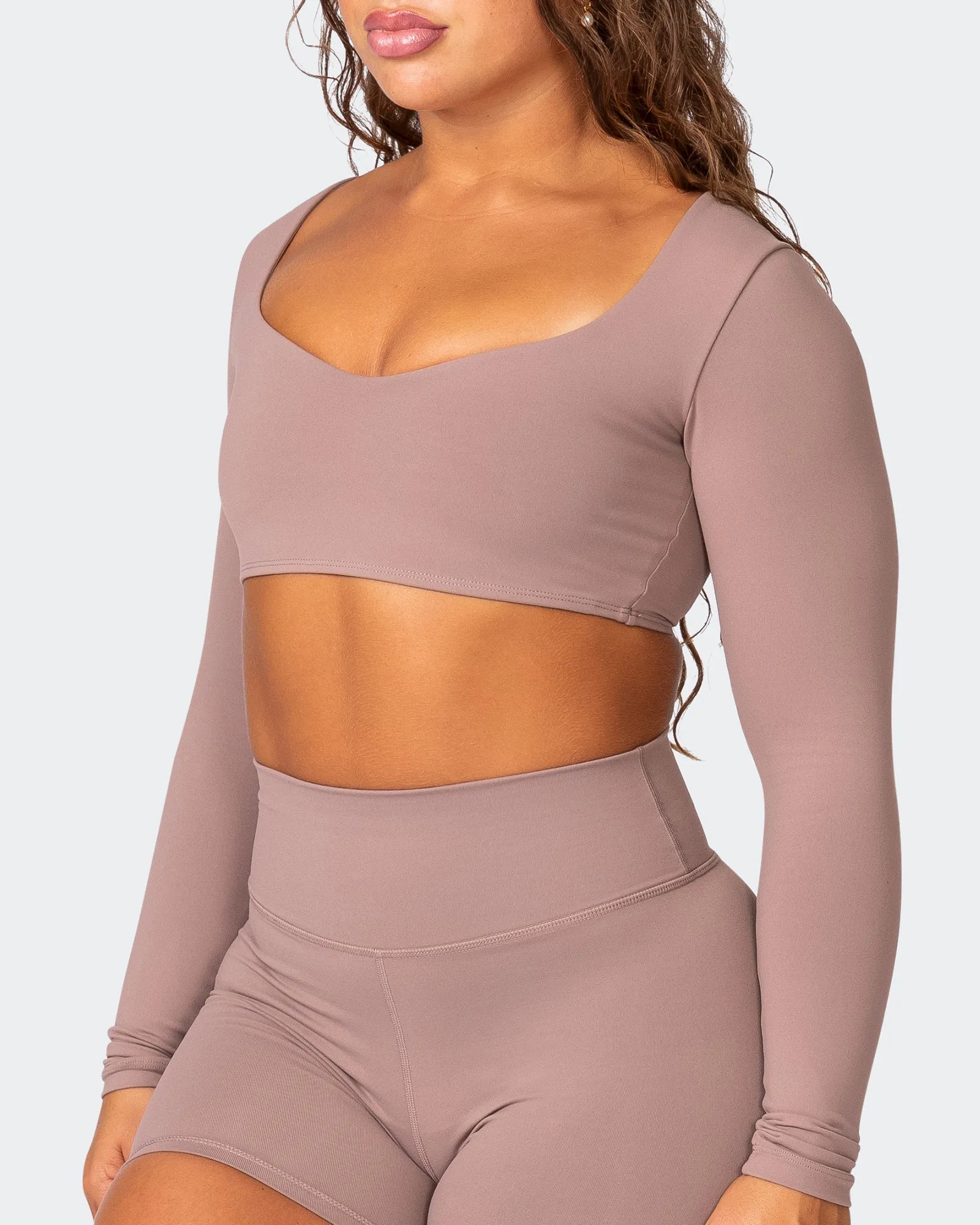 Sleek Long Sleeve Bra - Praline sold by Muscle Nation product image thumbnail 3