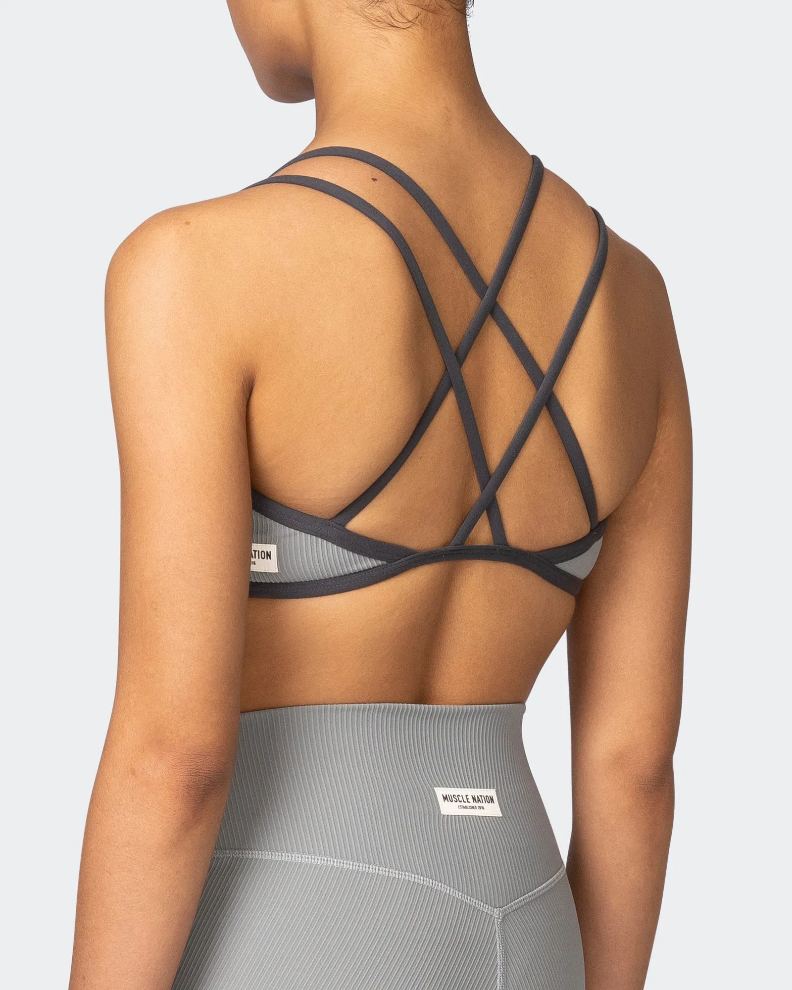 Curves Rib Bralette - Zinc sold by Muscle Nation product image thumbnail 5