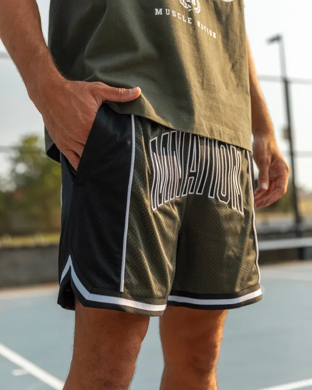 Fadeaway 5" Basketball Shorts - Dark Khaki sold by Muscle Nation