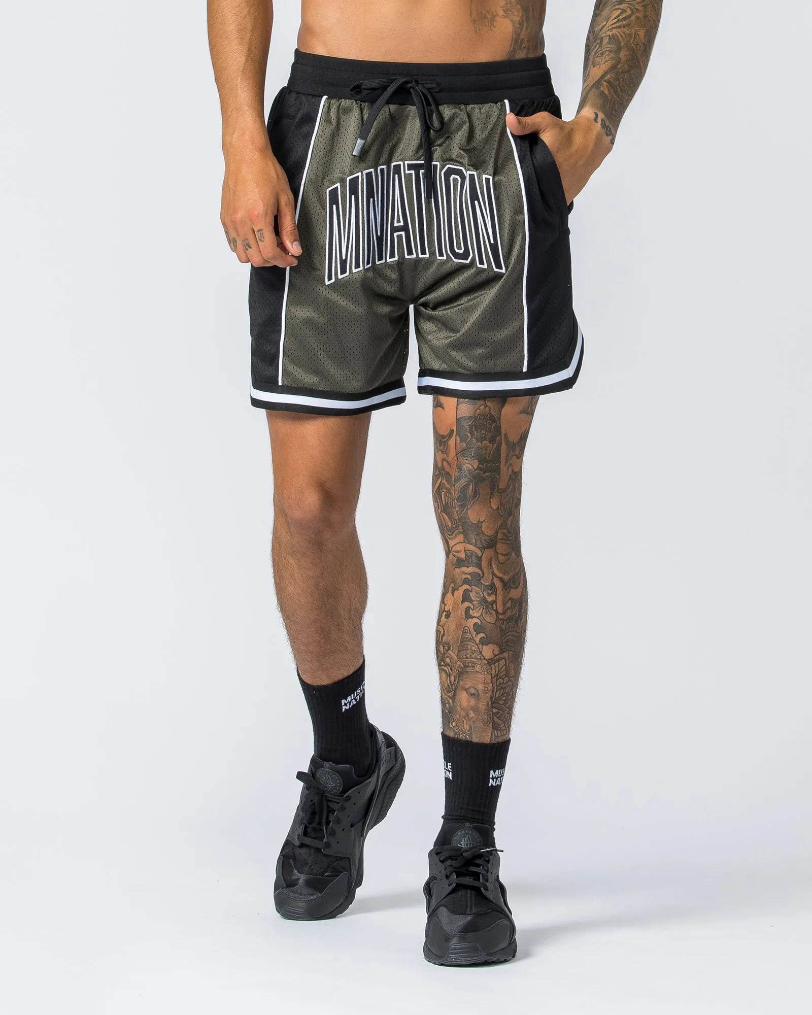 Fadeaway 5" Basketball Shorts - Dark Khaki sold by Muscle Nation product image thumbnail 2