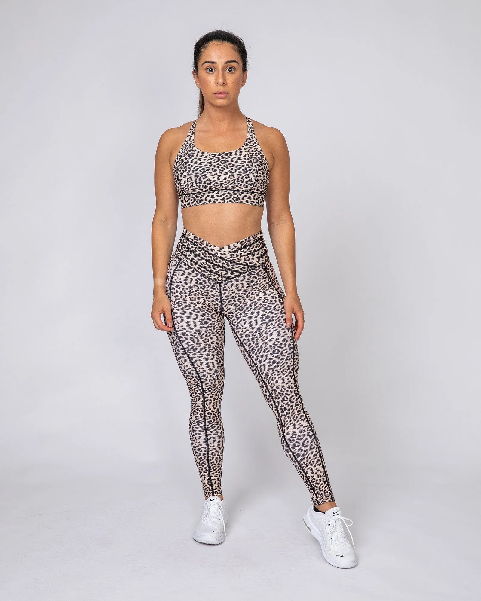Full Length V Wrap Leggings - Yellow Leopard sold by Muscle Nation product image thumbnail 3