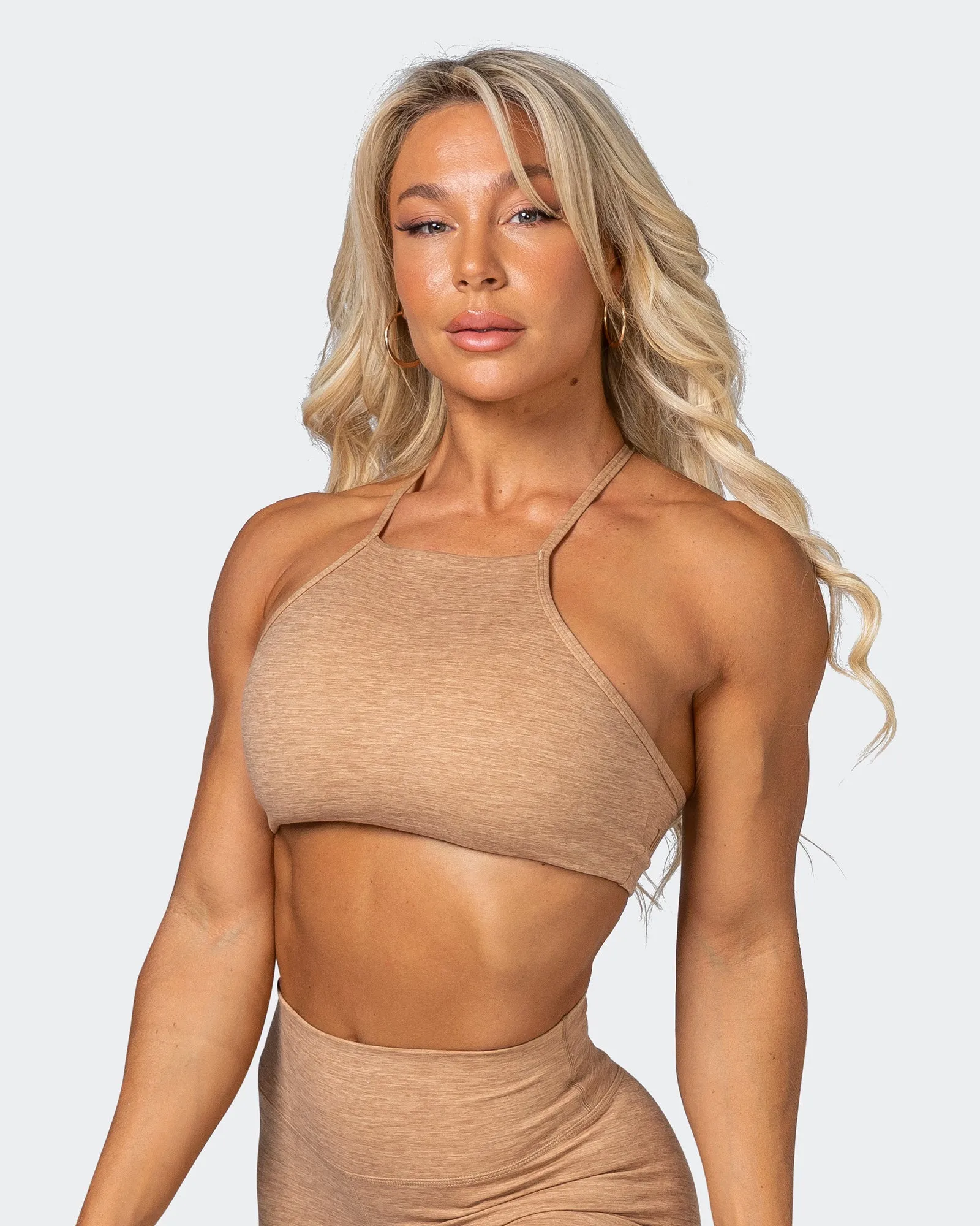 HBxMN Enticing Bralette - Camel Marl sold by Muscle Nation