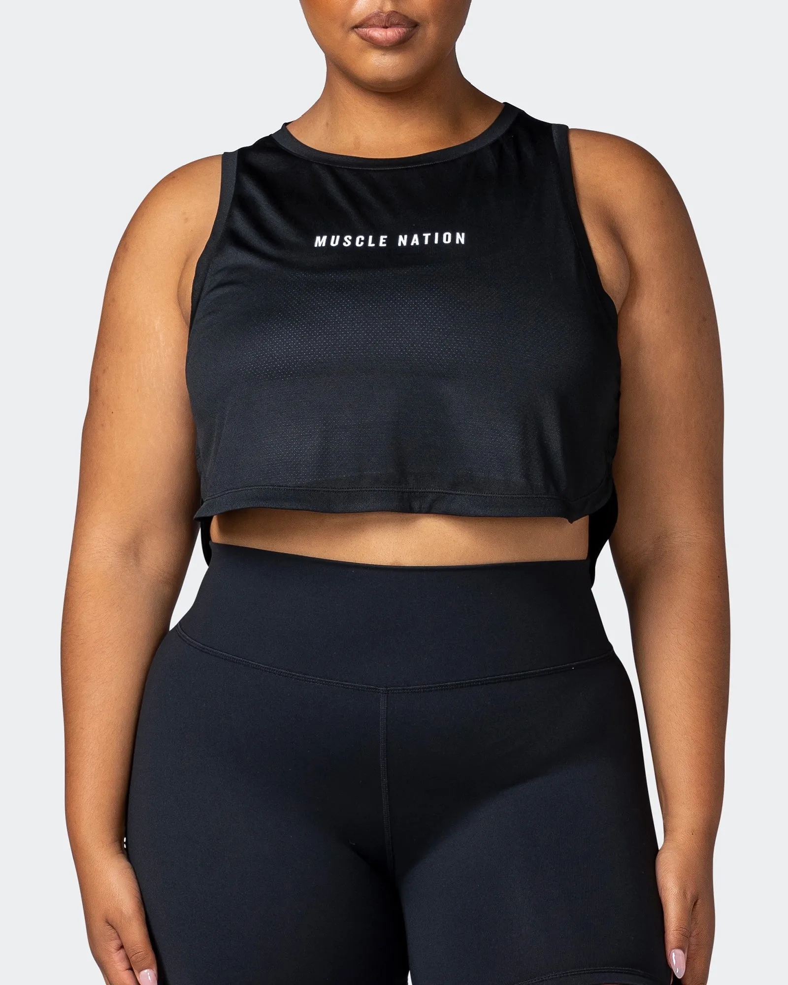 Limitless Cropped Training Tank - Black sold by Muscle Nation product image thumbnail 2