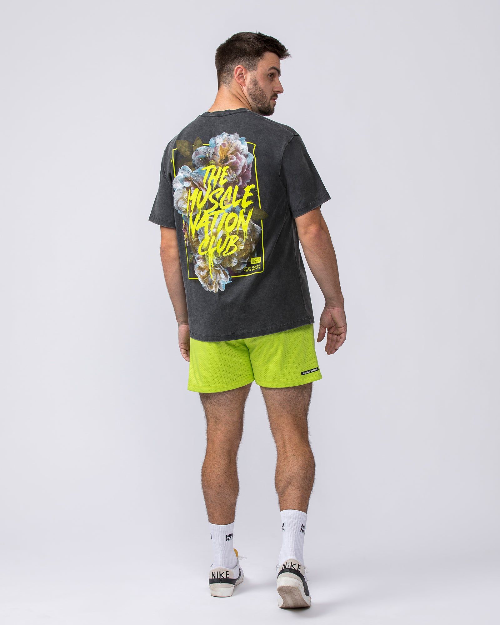 Mens Neon Rose Vintage Tee - Washed Black sold by Muscle Nation product image thumbnail 5