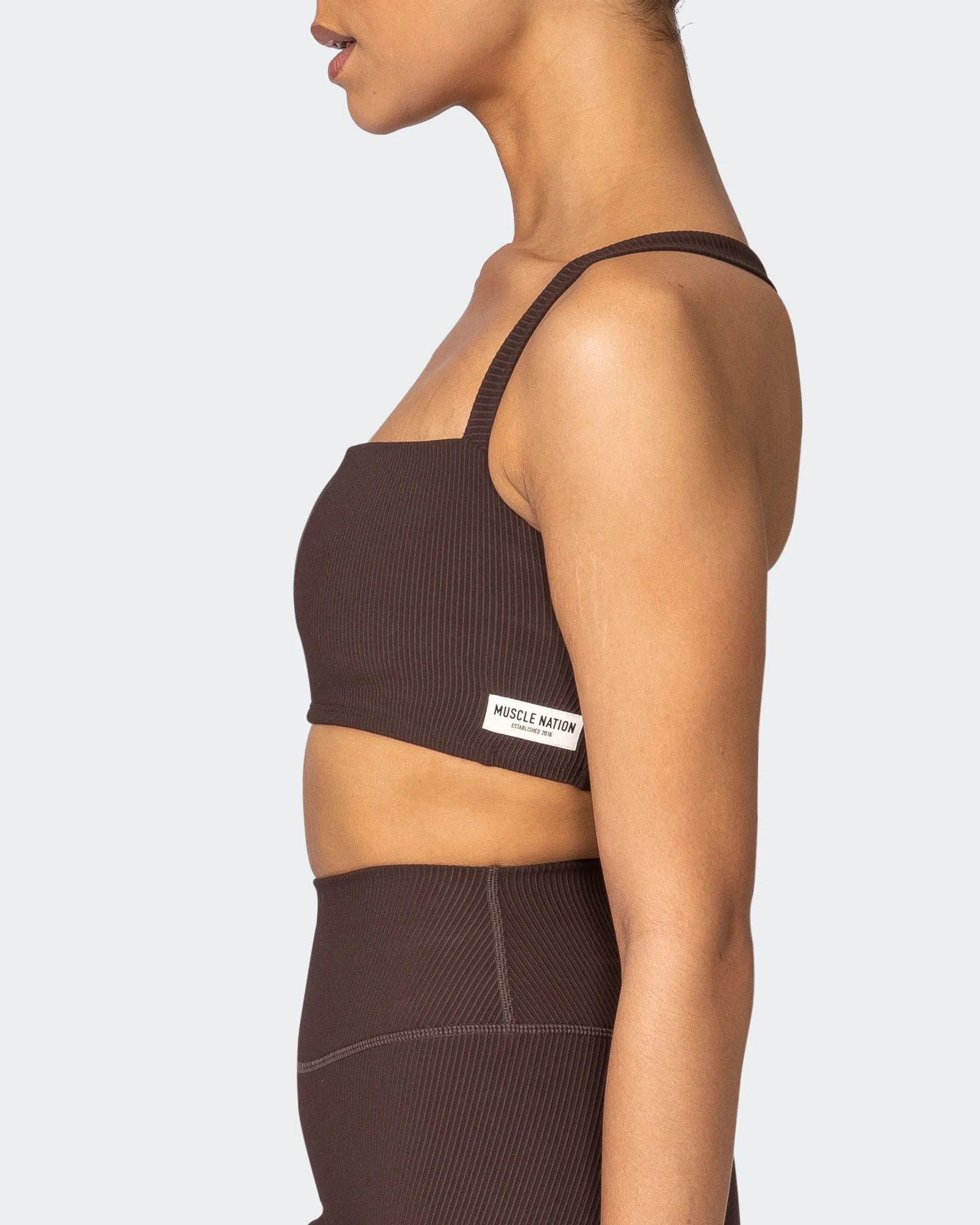 Twist Rib Bra - Cocoa sold by Muscle Nation product image thumbnail 4
