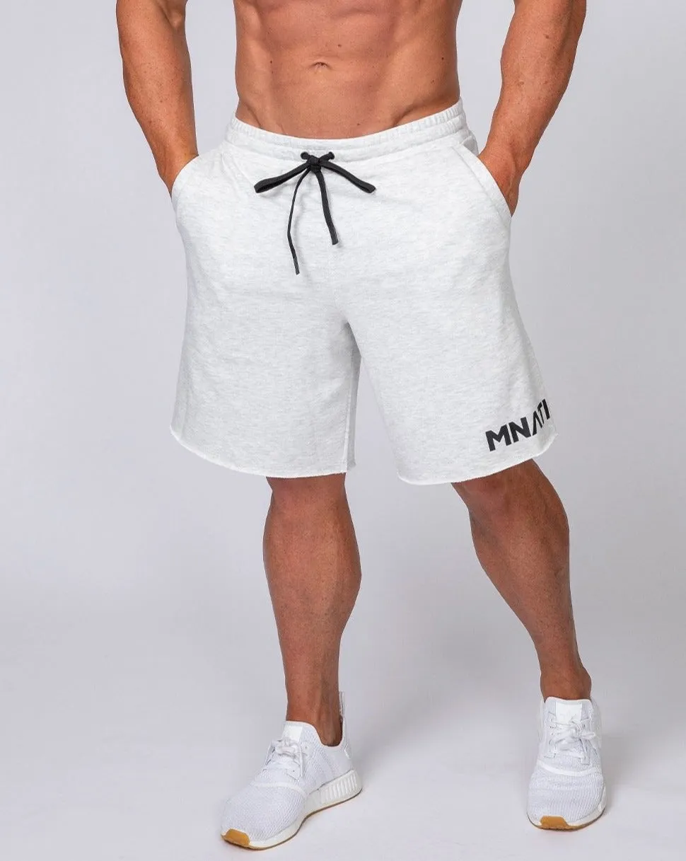 Relaxed Shorts - White Marl sold by Muscle Nation