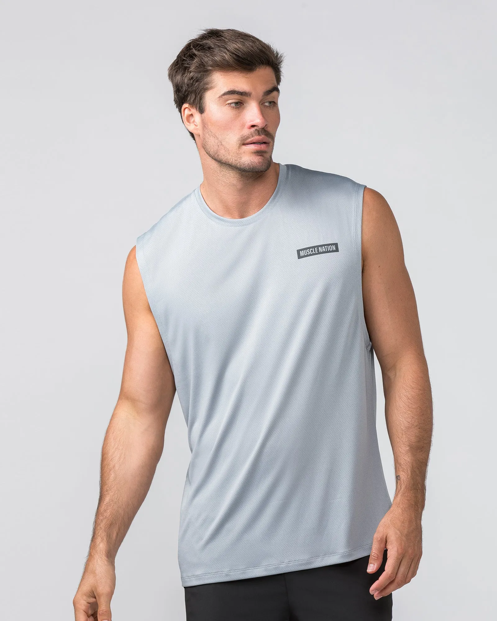 Relaxed Active Tank - Light Jet Grey sold by Muscle Nation product image thumbnail 5