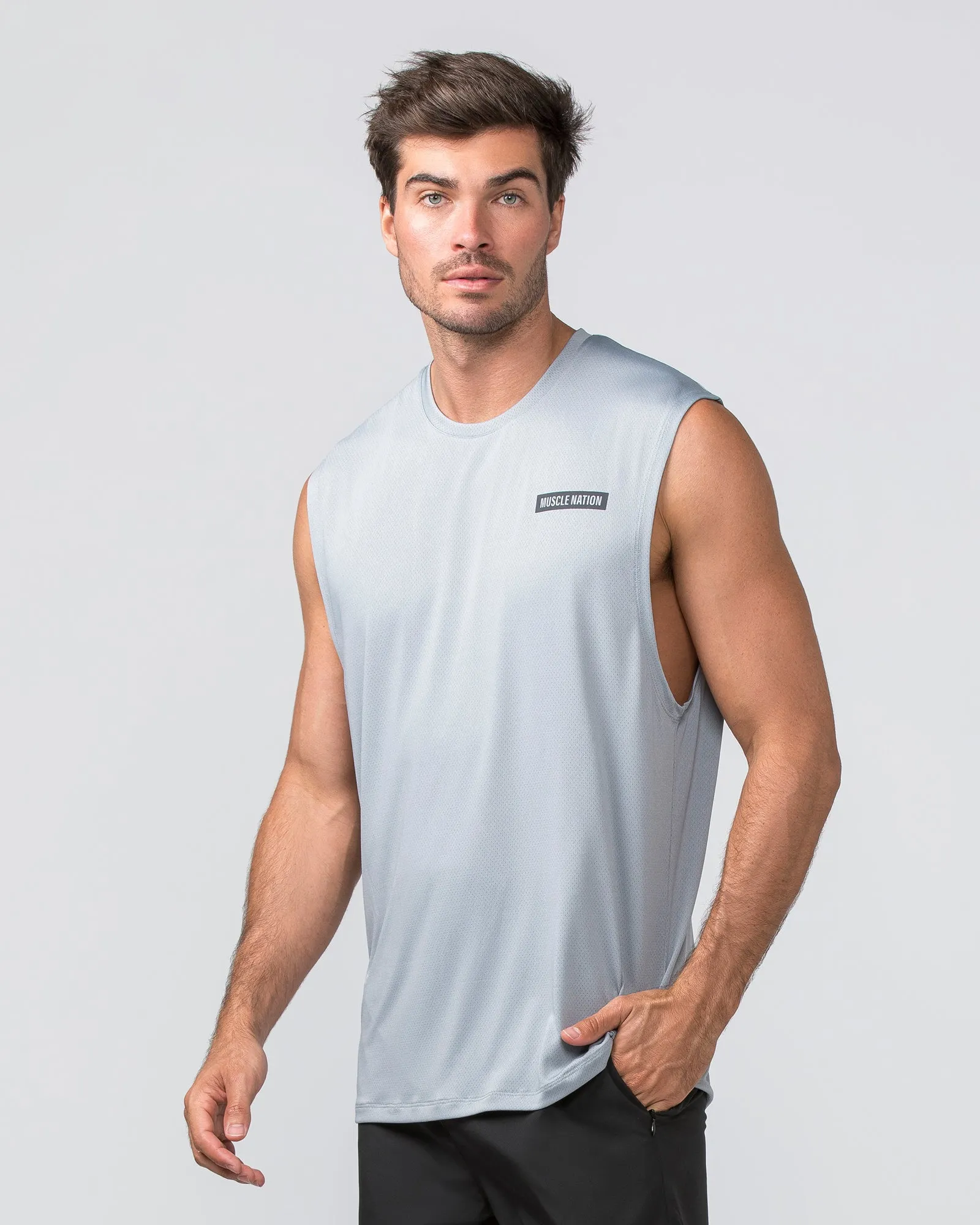Relaxed Active Tank - Light Jet Grey sold by Muscle Nation product image thumbnail 2