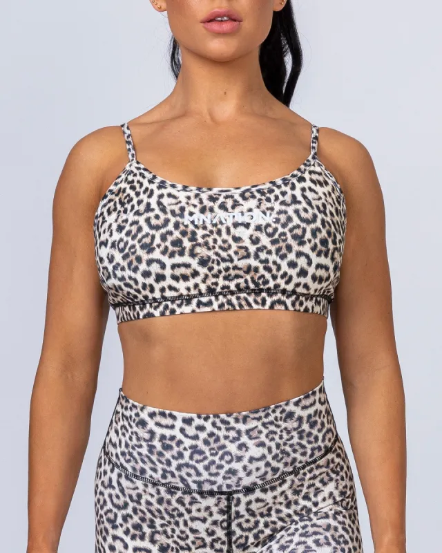 Summer Scoop Bra - Yellow Leopard sold by Muscle Nation