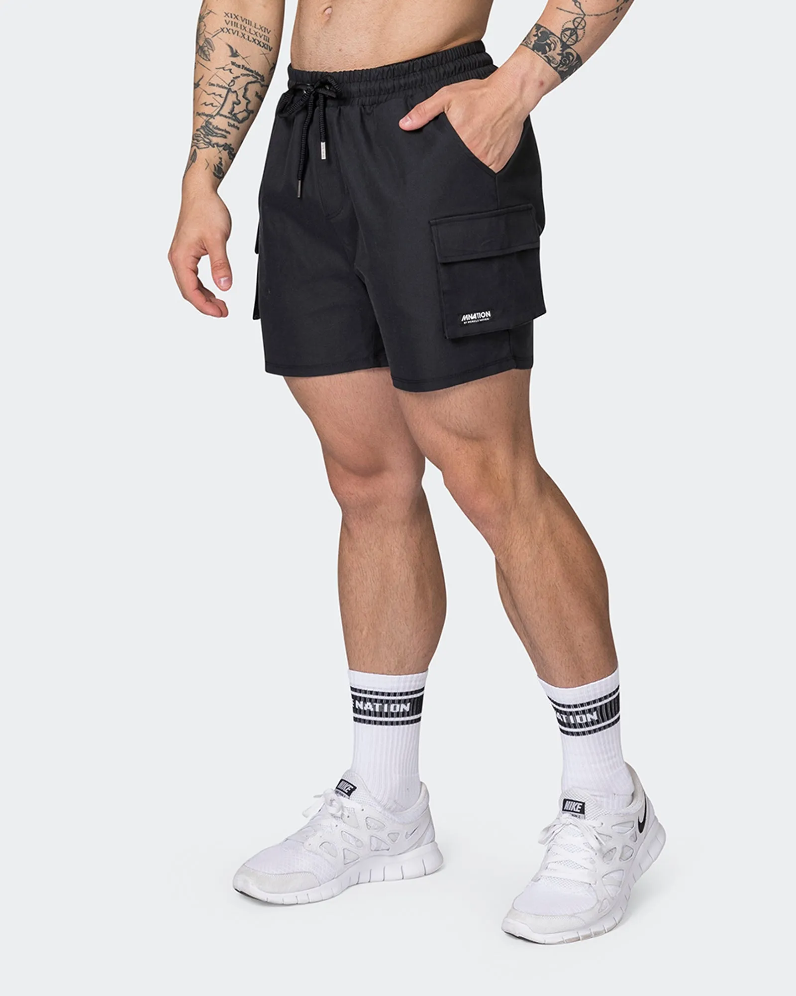 Daily Cargo 5" Shorts - Black sold by Muscle Nation