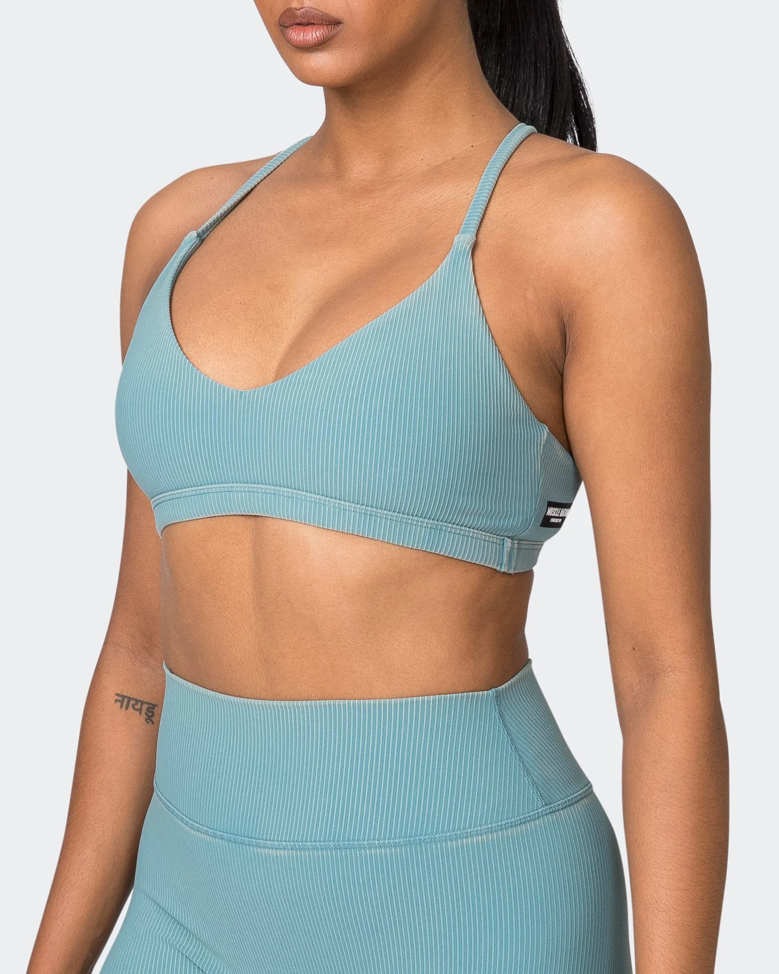 Levitate Vintage Rib Bralette - Washed Harbour sold by Muscle Nation product image thumbnail 3
