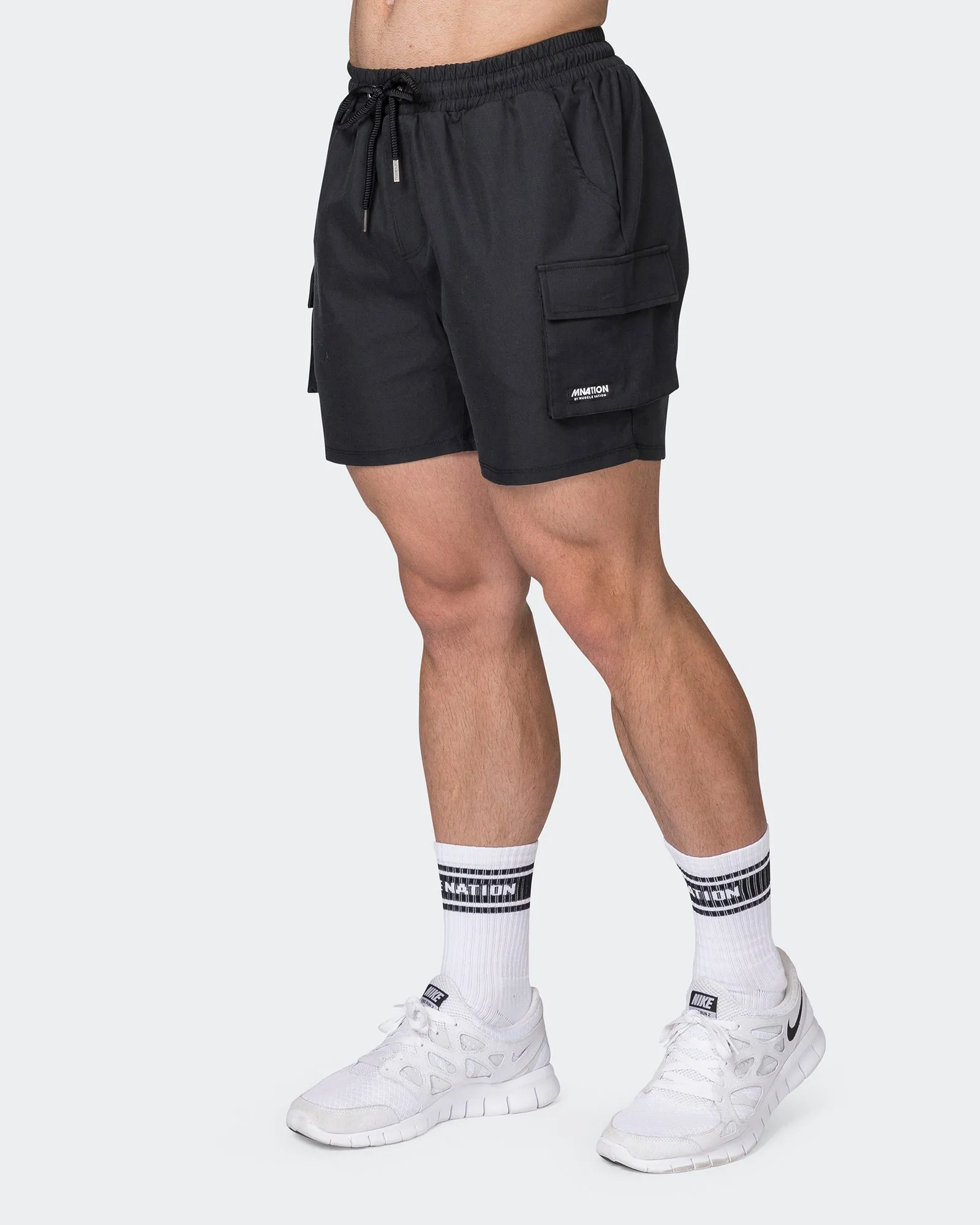 Daily Cargo 5" Shorts - Black sold by Muscle Nation product image thumbnail 3