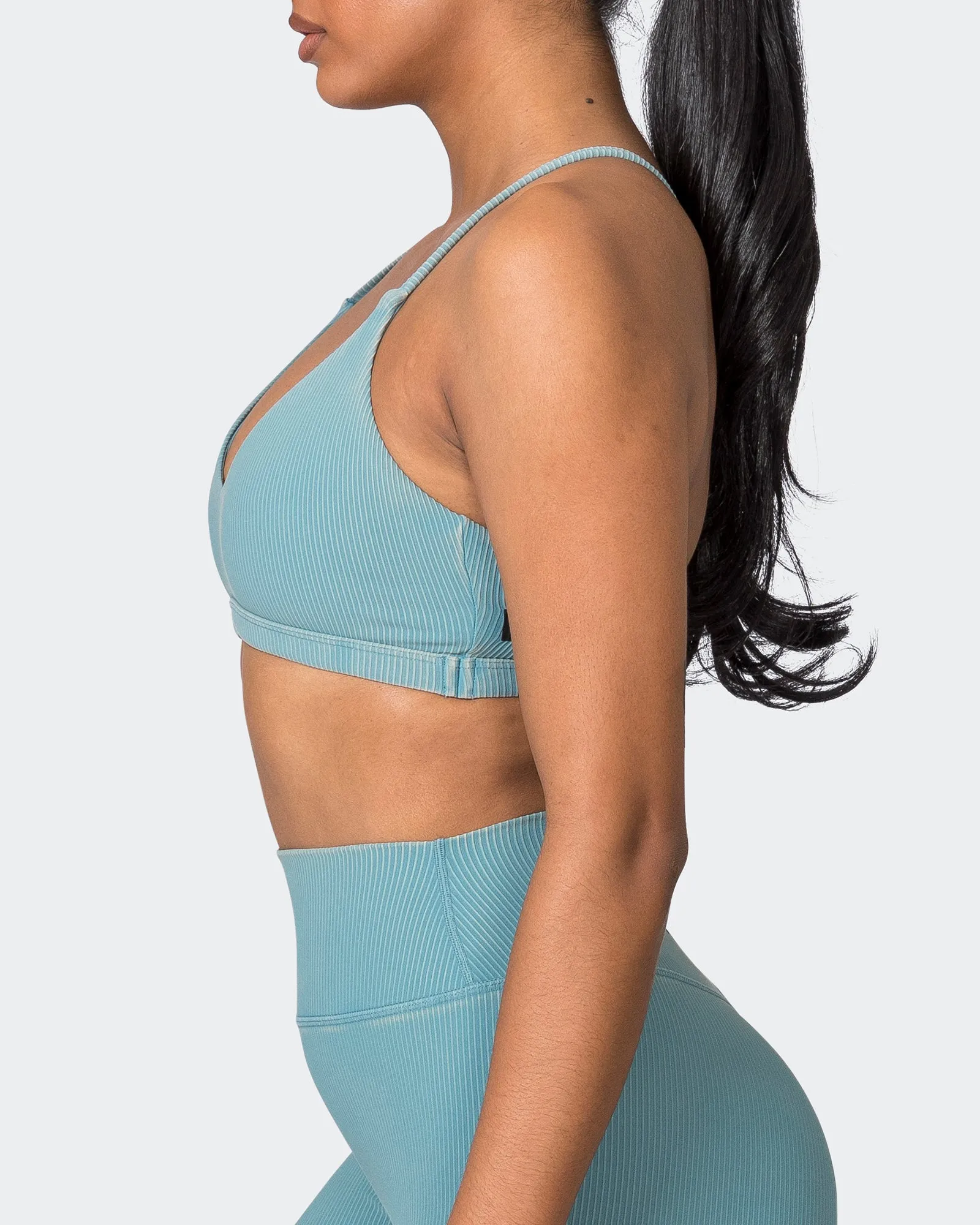 Levitate Vintage Rib Bralette - Washed Harbour sold by Muscle Nation product image thumbnail 5