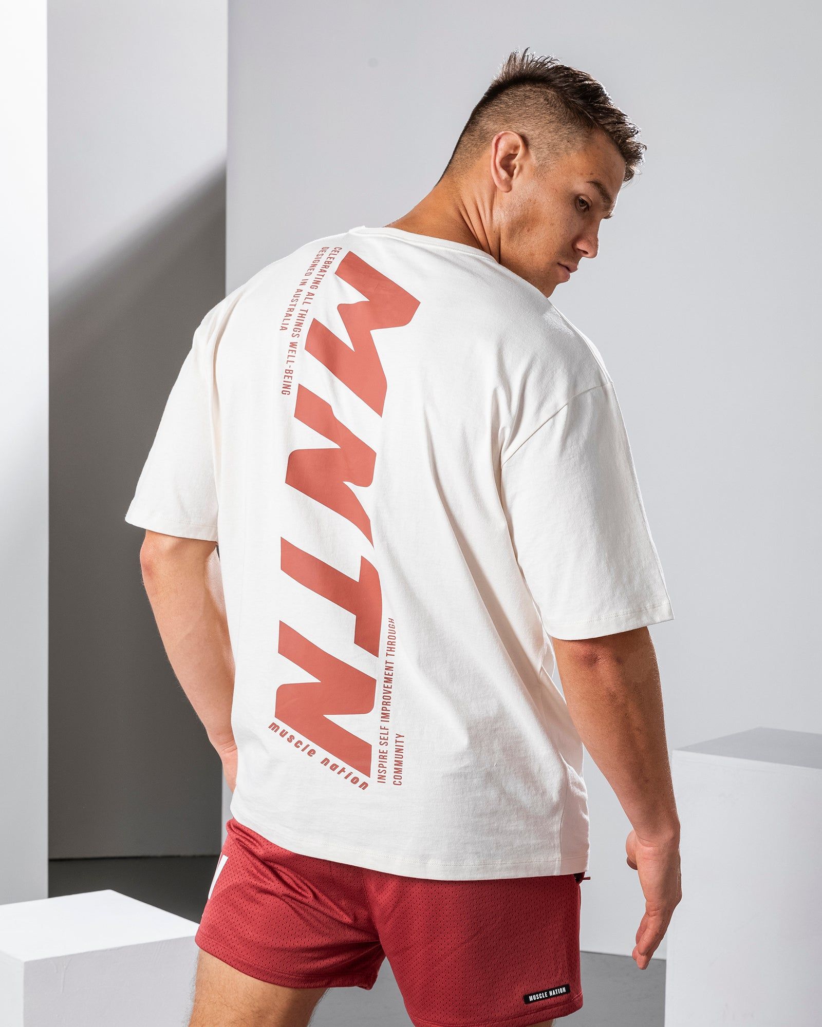 MNTN Oversized Tee - Travertine sold by Muscle Nation