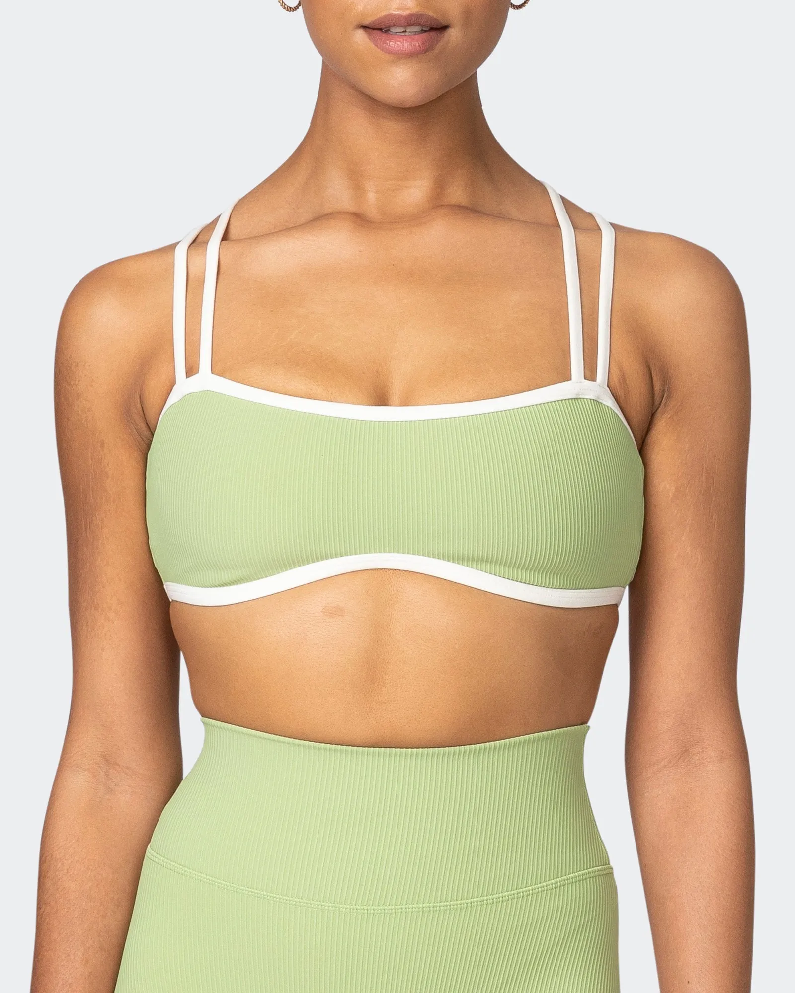 Curves Rib Bralette - Matcha sold by Muscle Nation product image thumbnail 3