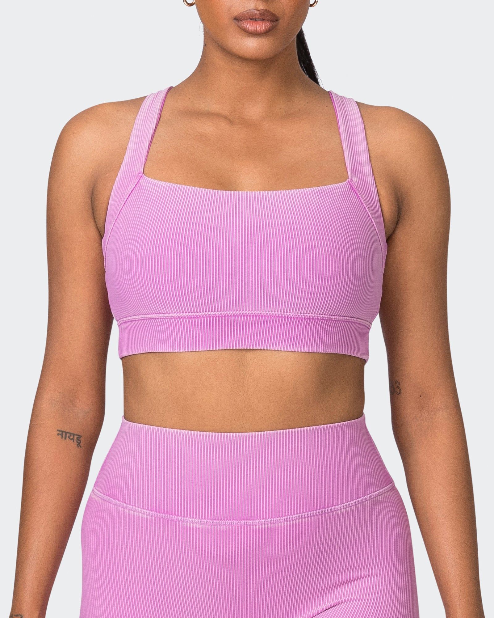 Rebound Vintage Rib Bra - Washed Dahlia sold by Muscle Nation product image thumbnail 3