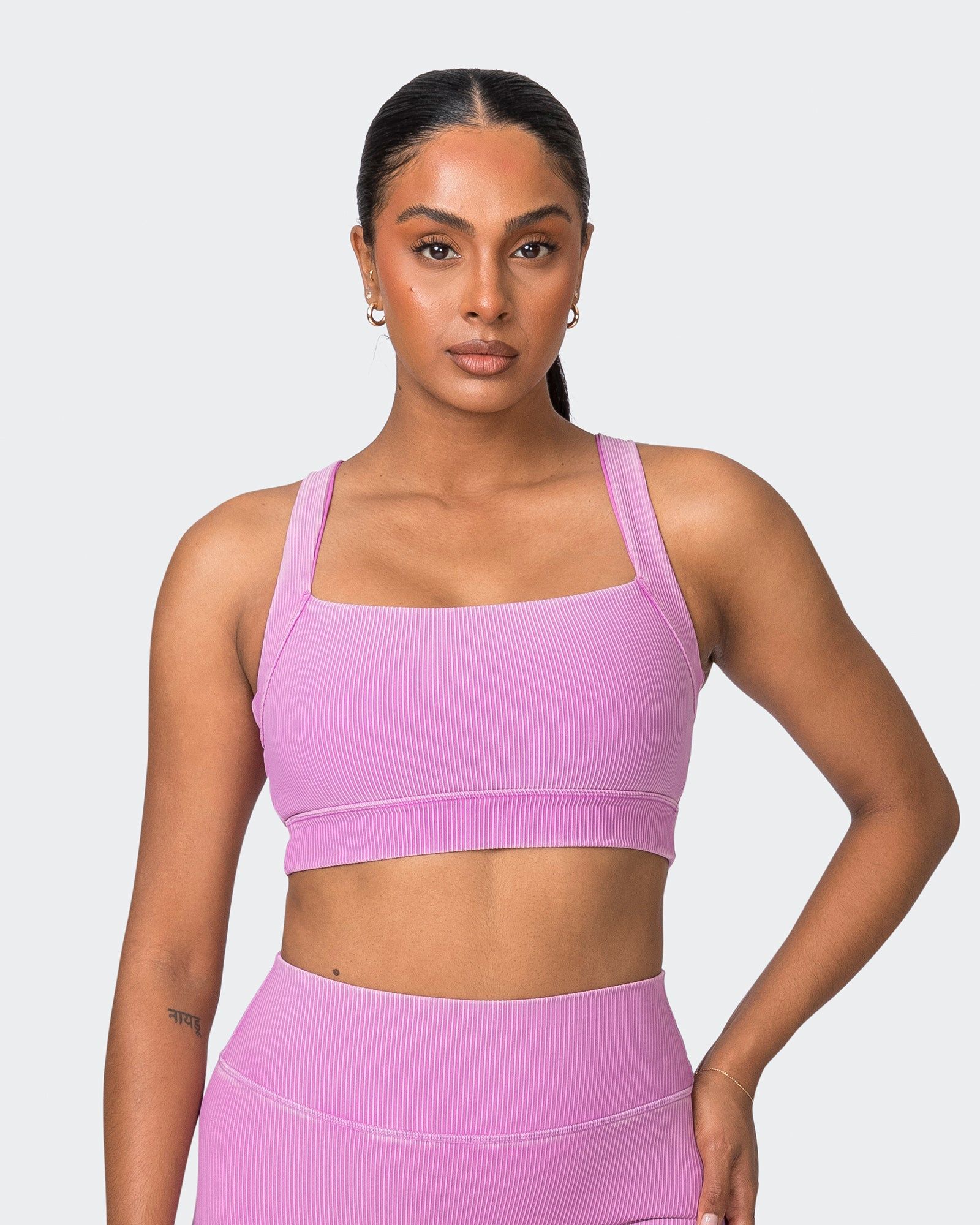 Rebound Vintage Rib Bra - Washed Dahlia sold by Muscle Nation