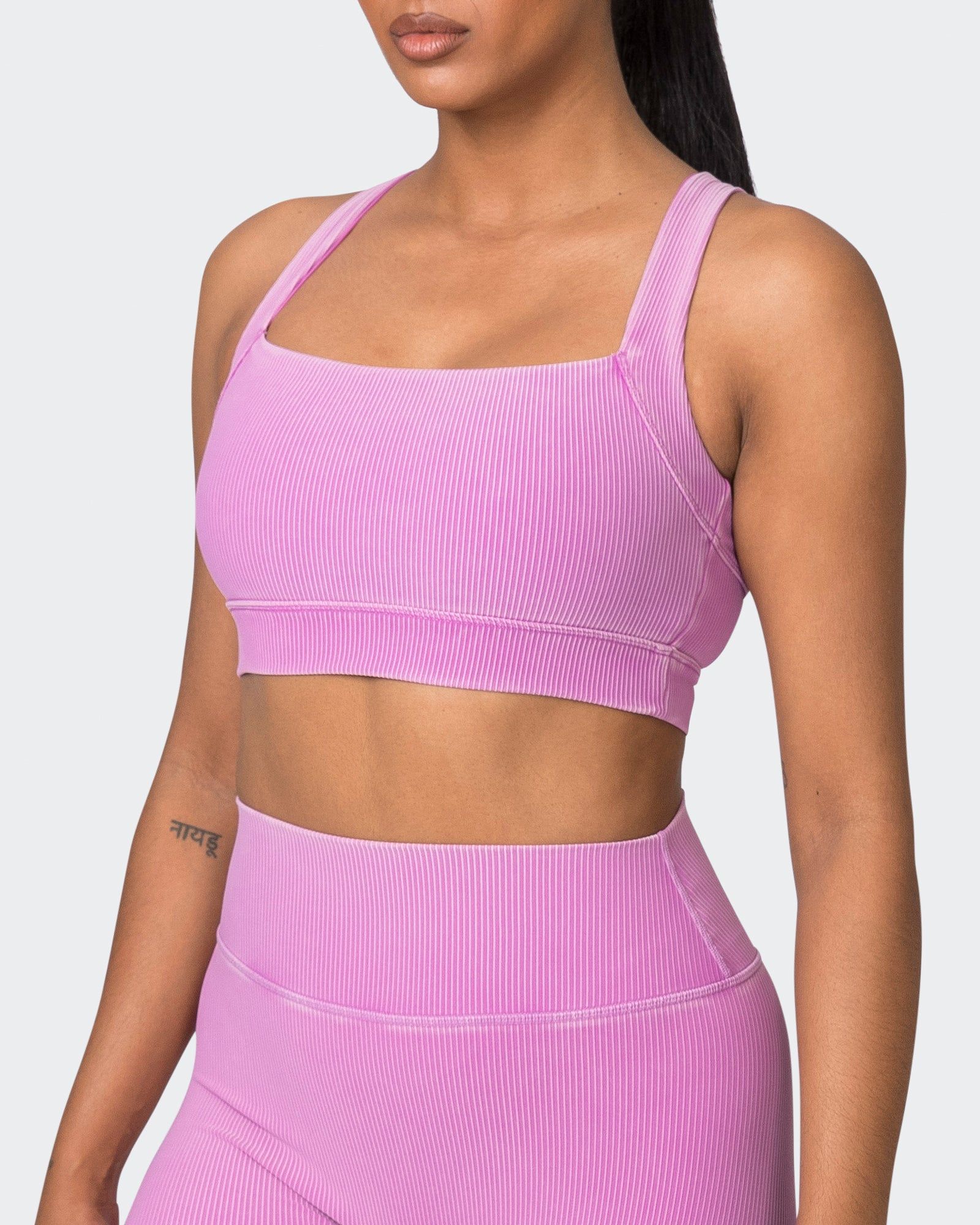 Rebound Vintage Rib Bra - Washed Dahlia sold by Muscle Nation product image thumbnail 4