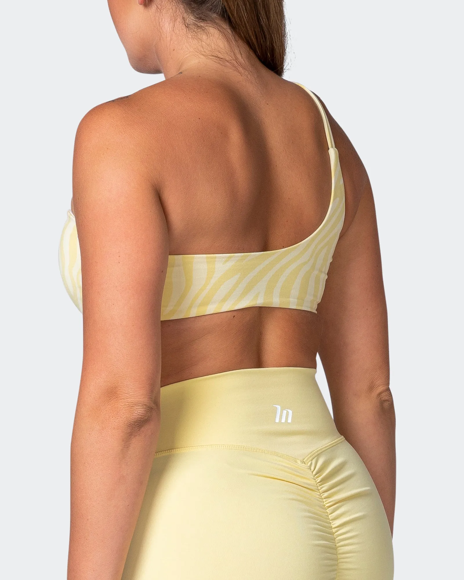 Movement One Shoulder Bralette - Lemon Zebra Print sold by Muscle Nation product image thumbnail 5