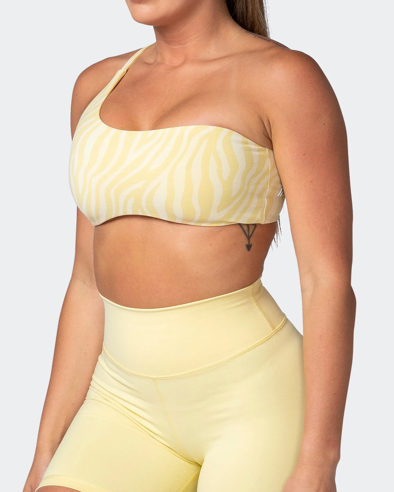 Movement One Shoulder Bralette - Lemon Zebra Print sold by Muscle Nation product image thumbnail 3
