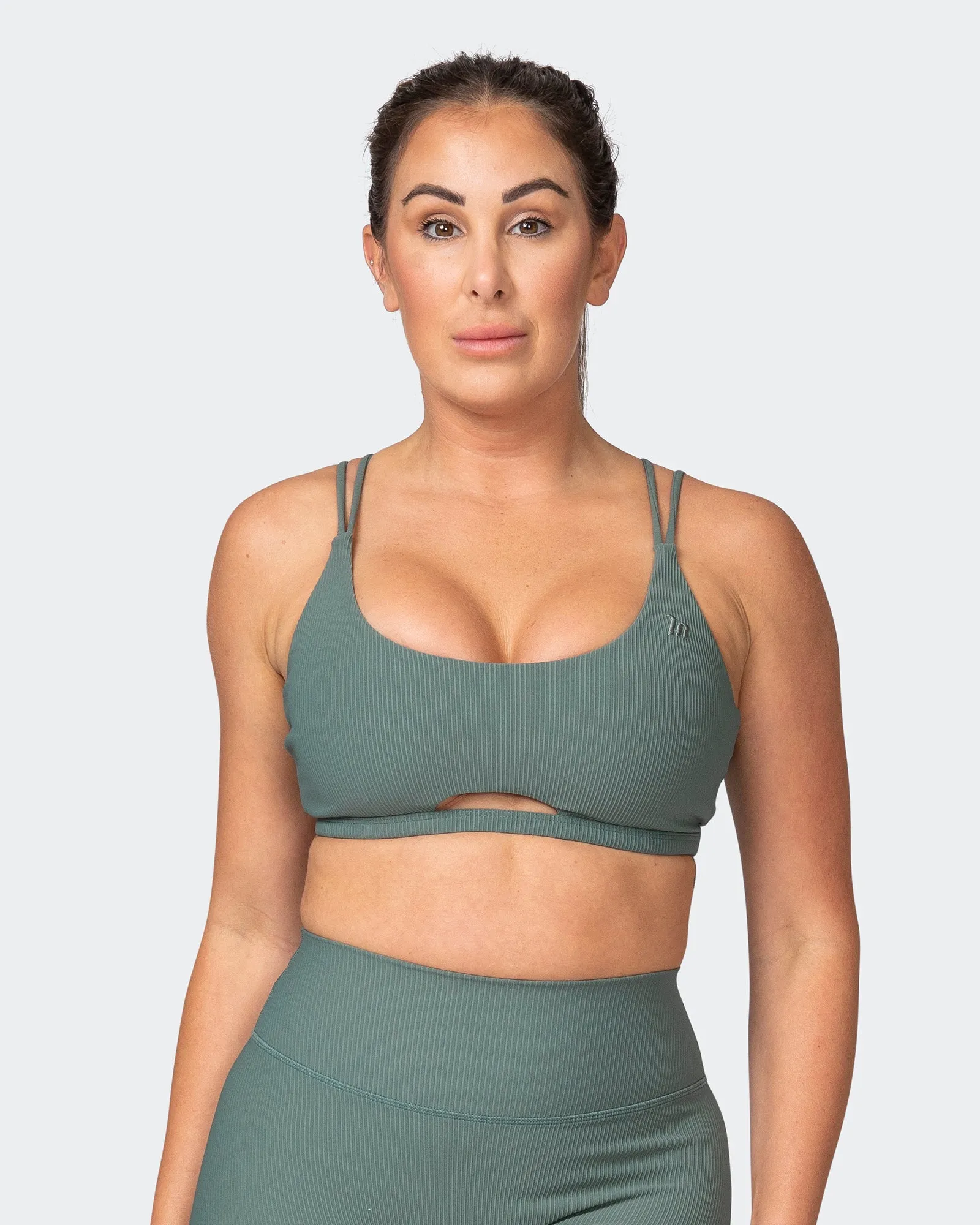 All Day Rib Bralette - Olive Smoke sold by Muscle Nation