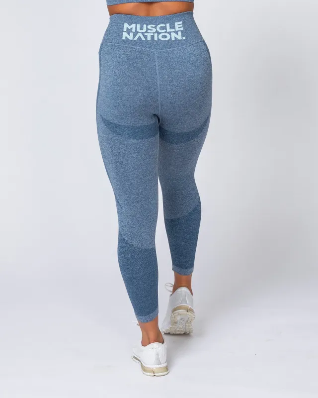 Shape Up Seamless 7/8 Leggings - Navy Marl sold by Muscle Nation