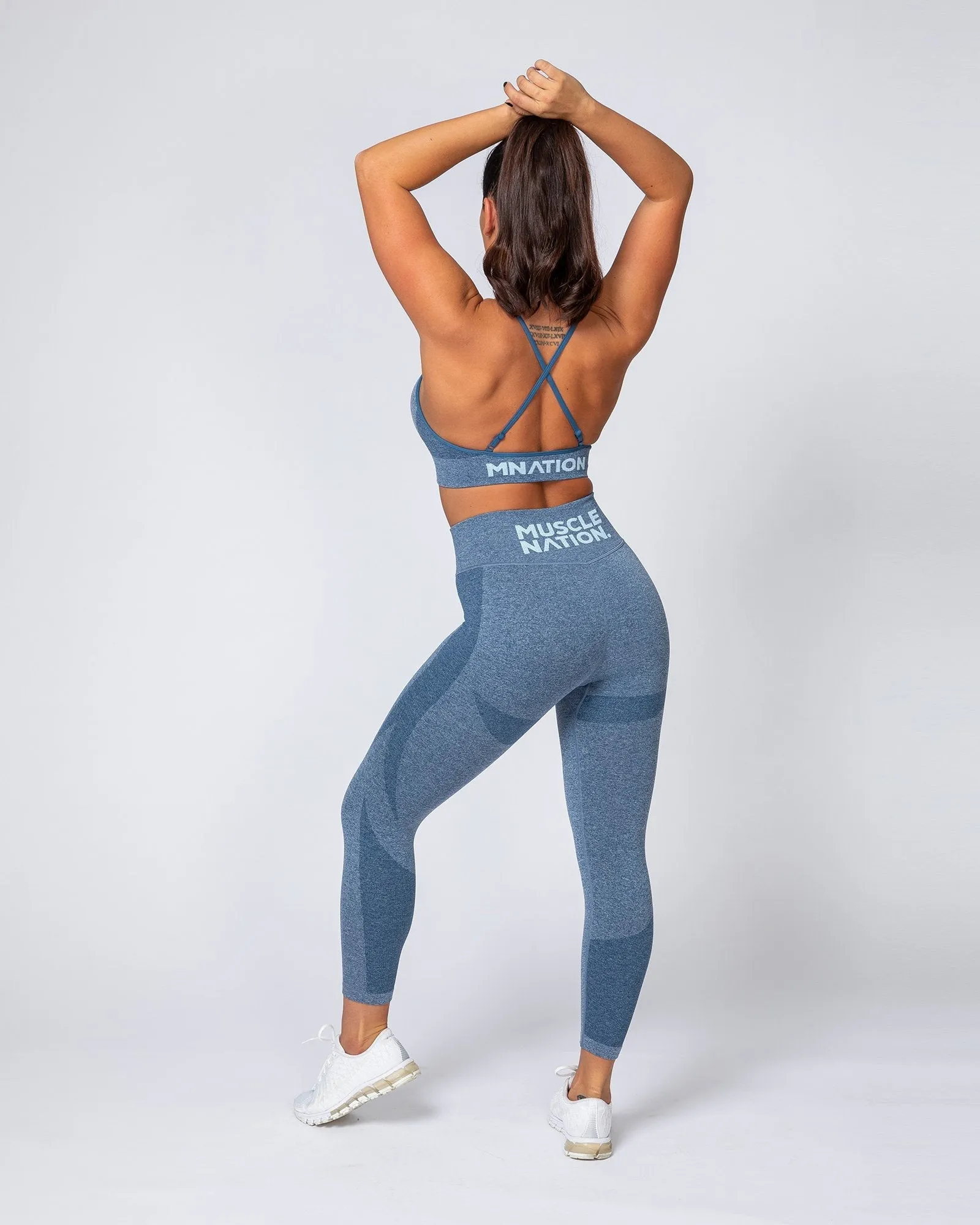 Shape Up Seamless 7/8 Leggings - Navy Marl sold by Muscle Nation product image thumbnail 2