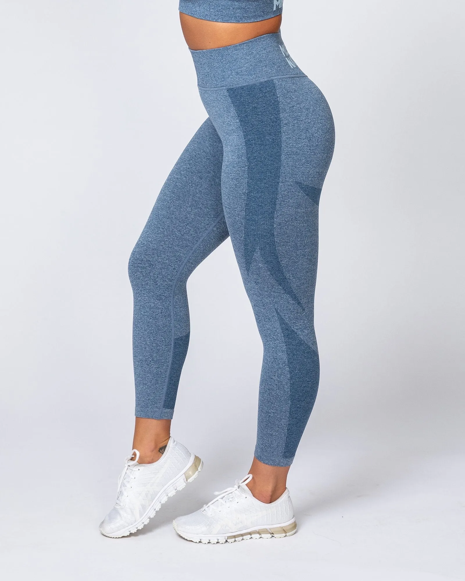 Shape Up Seamless 7/8 Leggings - Navy Marl sold by Muscle Nation product image thumbnail 5